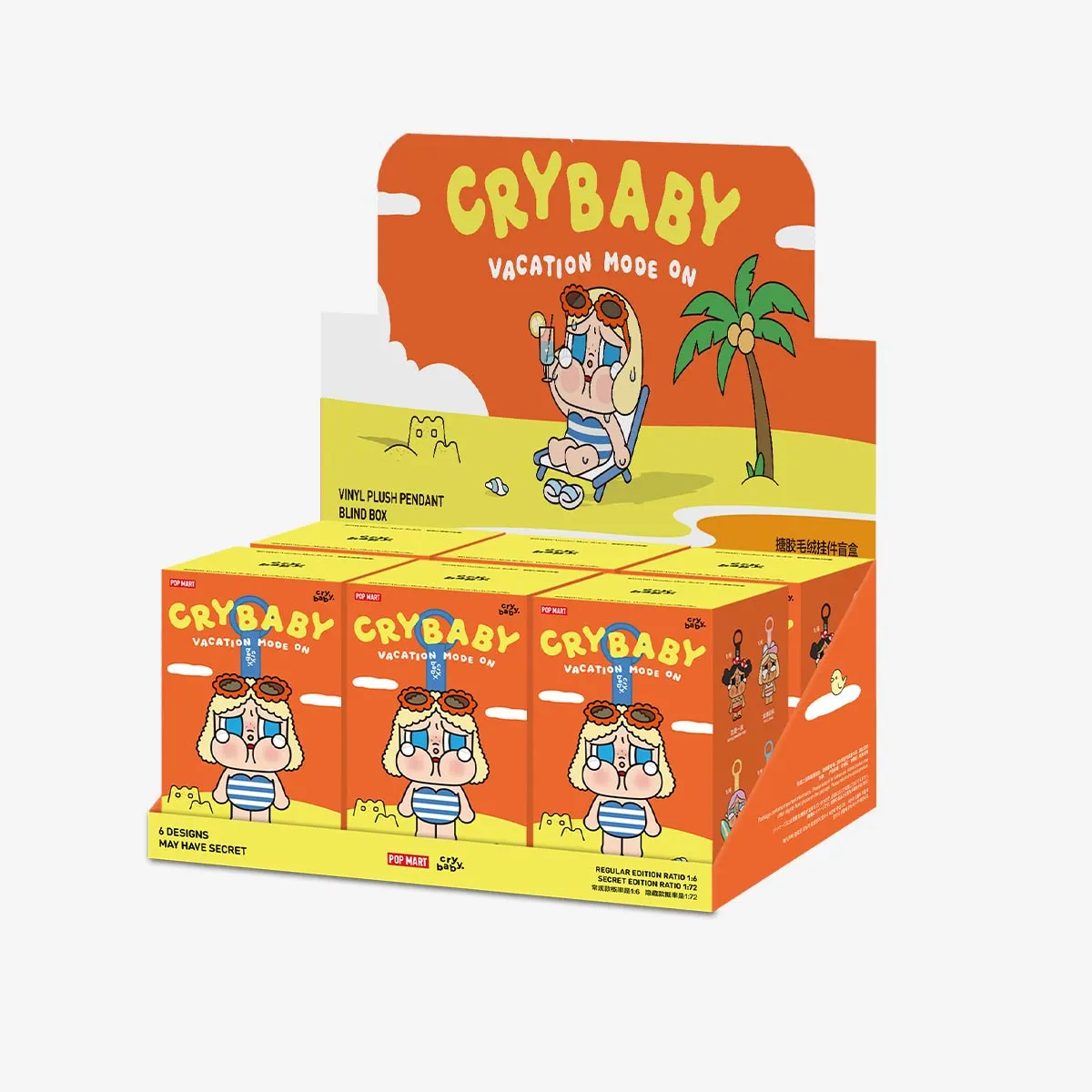[新品][BOX] CRYBABY VACATION MODE ON CRYBABY Vacation Mode On Series-Vinyl Plush Pendant Blind Box