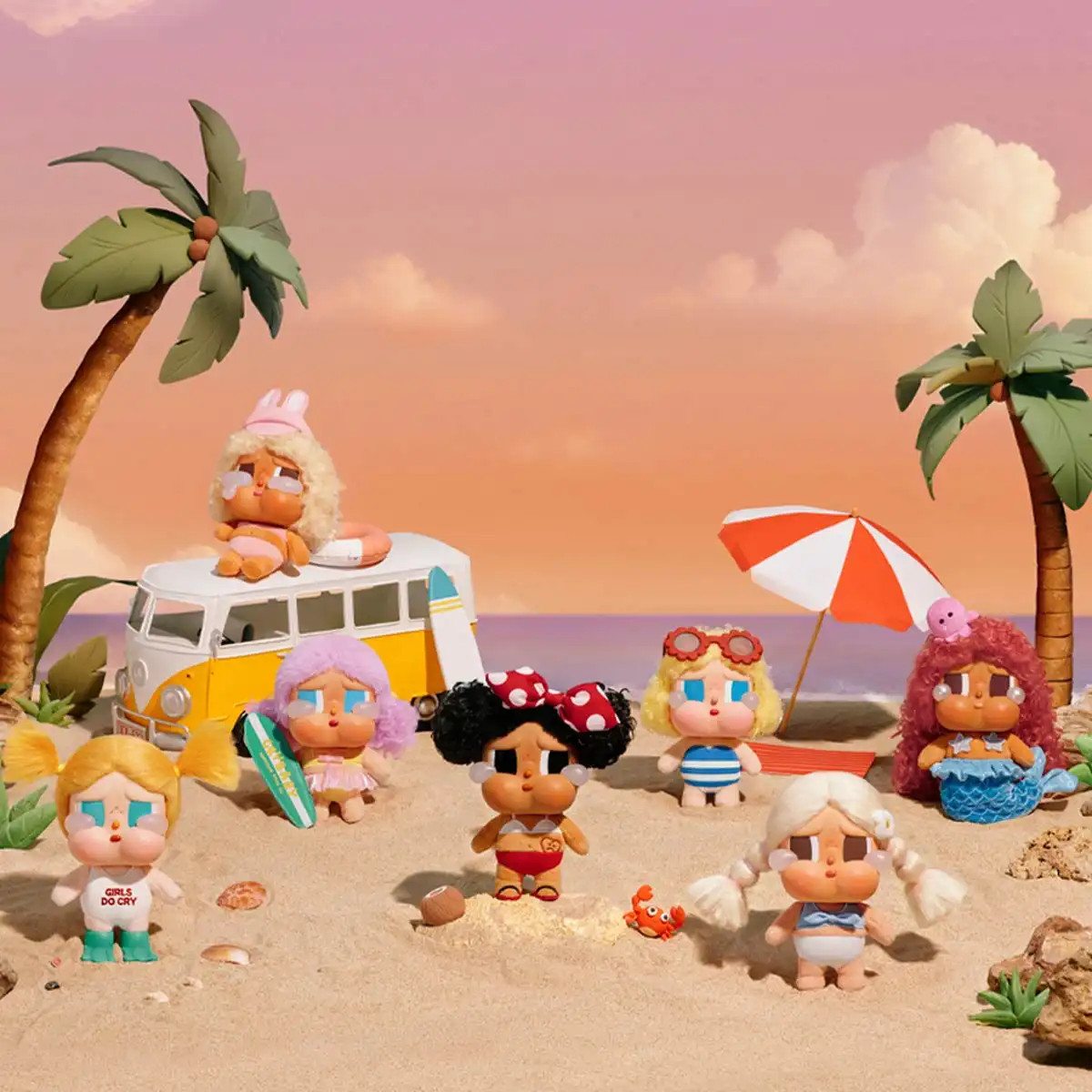 POP MART CRYBABY VacationModeOnアソート未開封 CRYBABY Vacation Mode On Series-Vinyl Plush Pendant Blind Box|POP