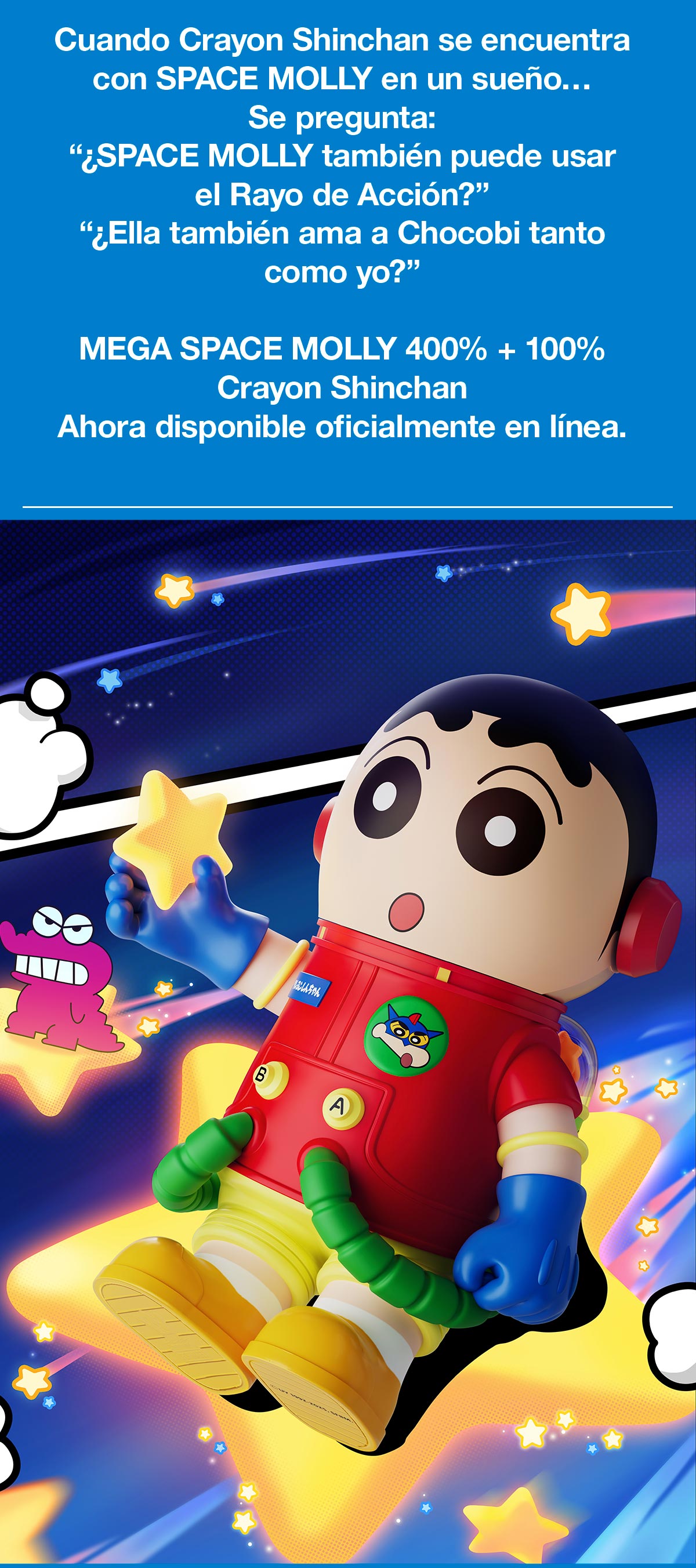 MEGA SPACE MOLLY 400%+100% Crayon Shinchan - POP MART (Mexico)