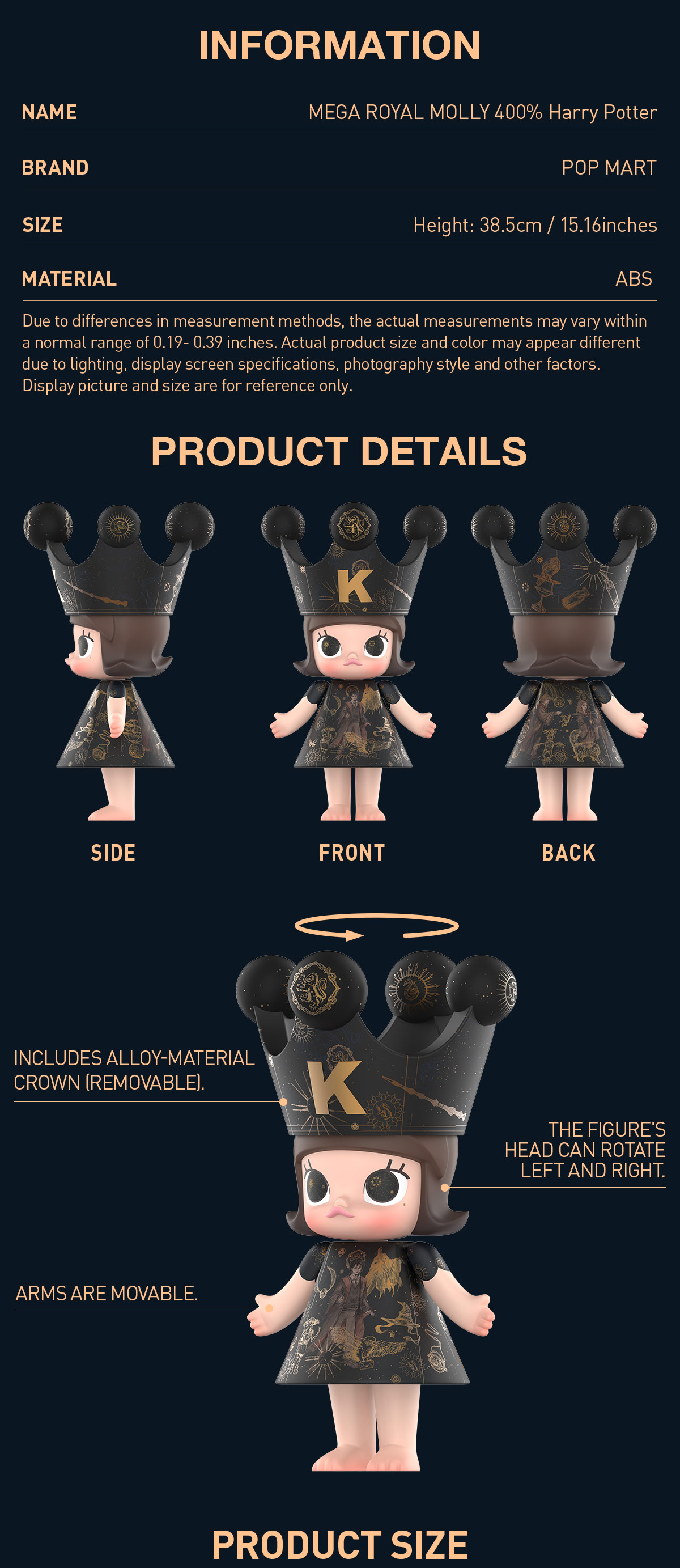 その他 MEGA  MOLLY 400% Harry Potter MEGA ROYAL MOLLY 400% Harry Potter - POP MART (United States)