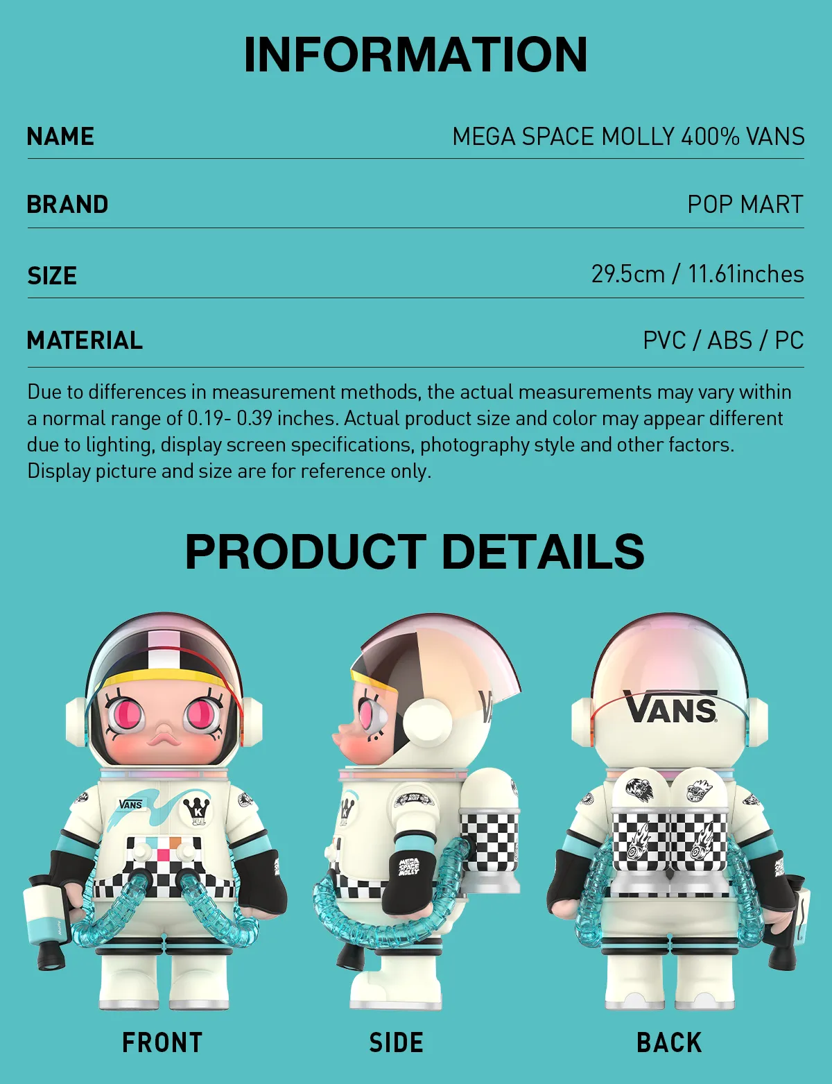 POPMART MEGA SPACE MOLLY 400% VANS