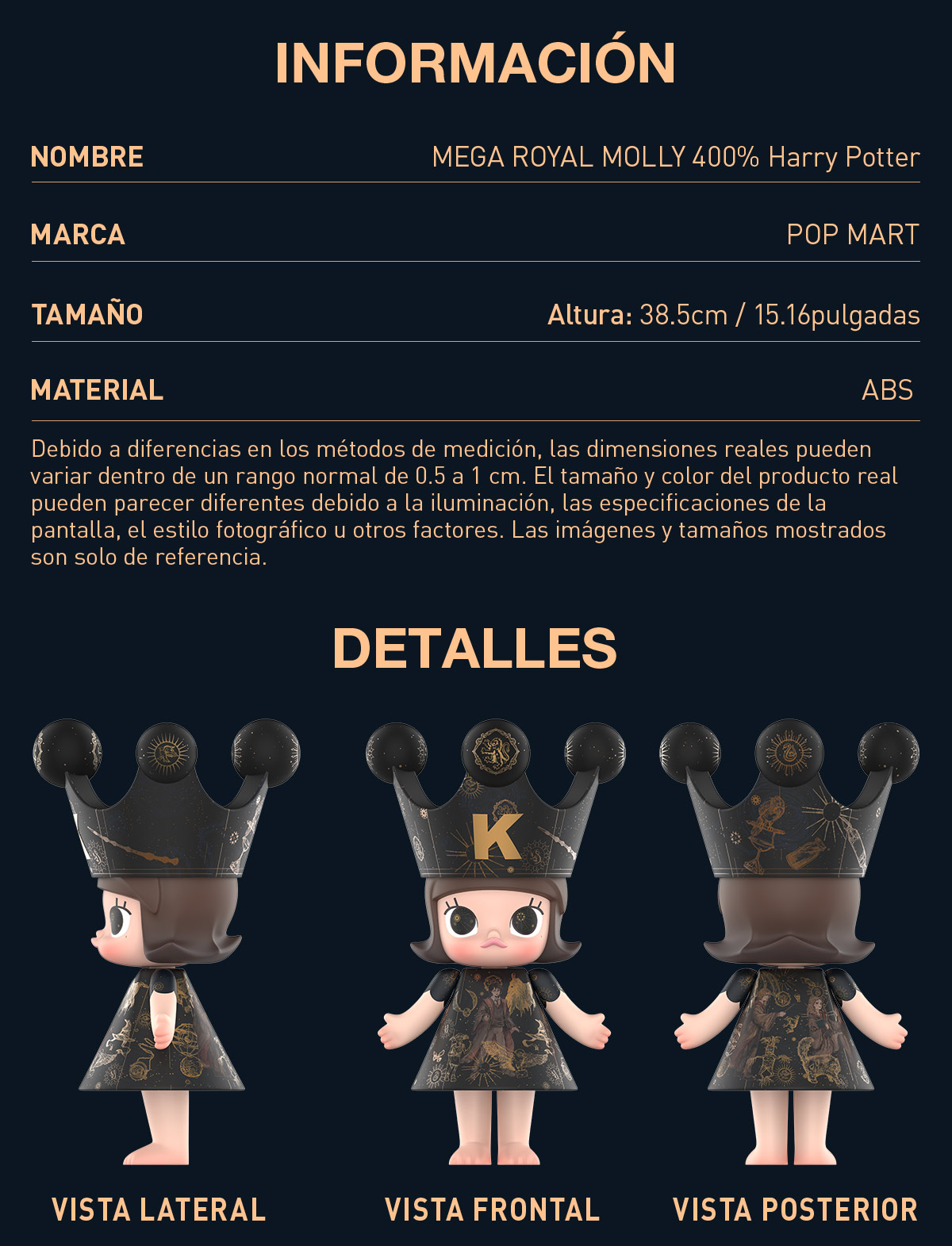 MEGA ROYAL MOLLY 400% Harry Potter - POP MART (Mexico)