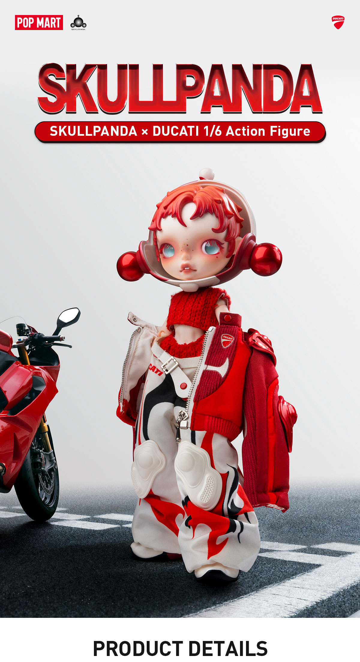 Skullpanda × DUCATI 1⁄6 Action Figure SKULLPANDA DUCATI 1/6