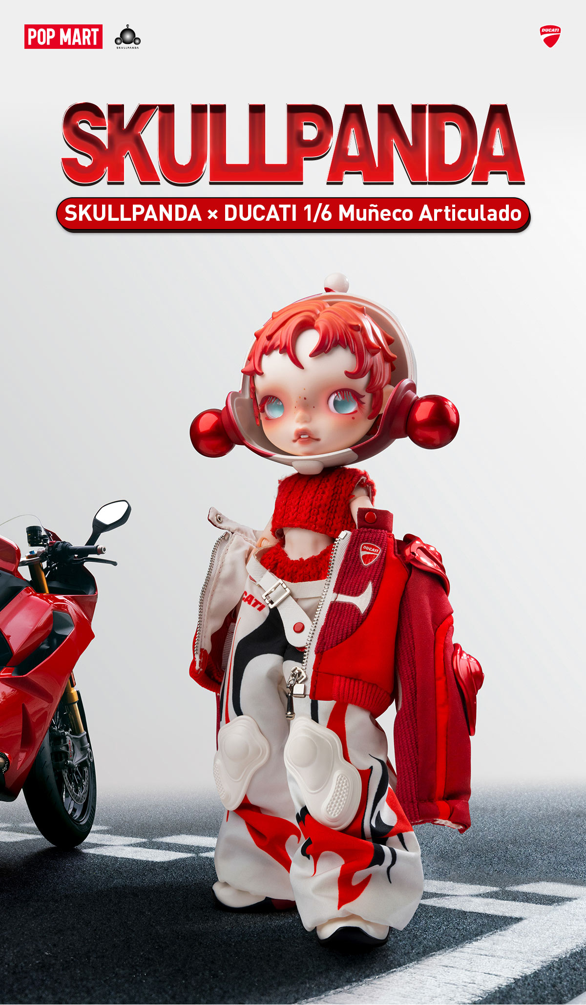 SKULLPANDA × DUCATI 1/6 Action Figure SKULLPANDA x DUCATI 1/6 Muñeco Articulado - POP MART (Canada)