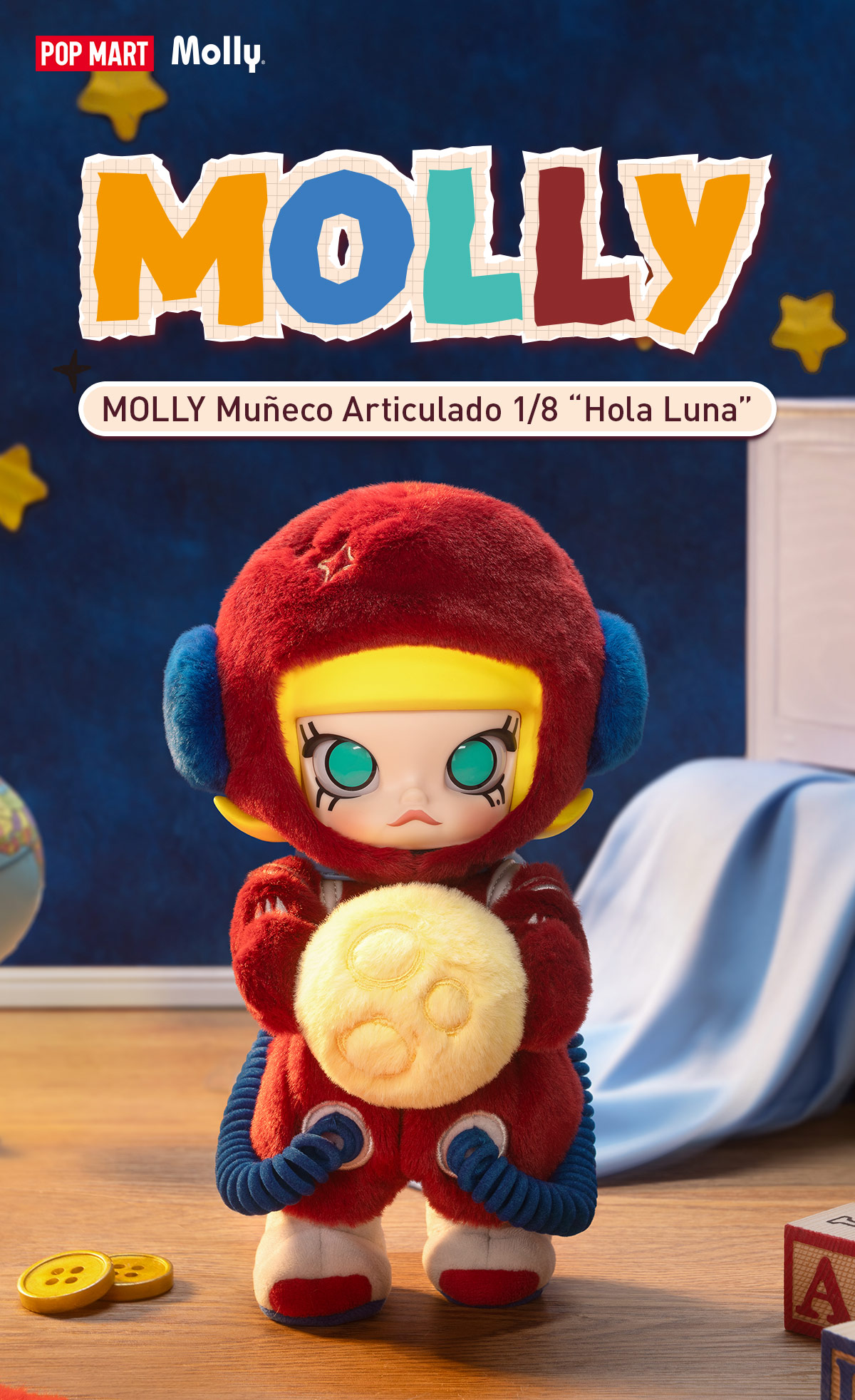 MOLLY Muñeco Articulado 1/8 “Hola Luna”|POP MART México Oficial