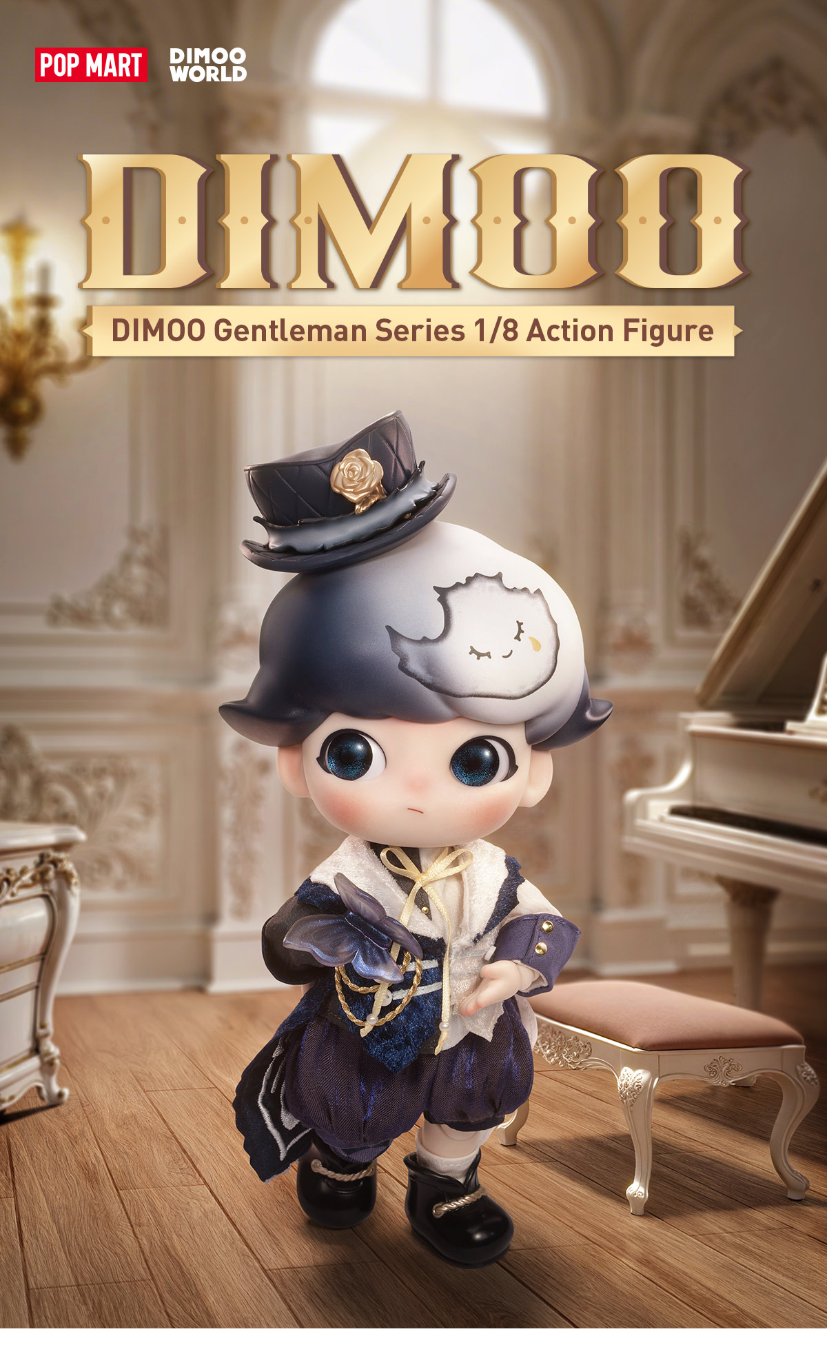 新品 dimoo Gentleman Series アクションフィギュア 2種 POP NOW:DIMOO Gentleman Series 1/8 Action Figure - POP MART