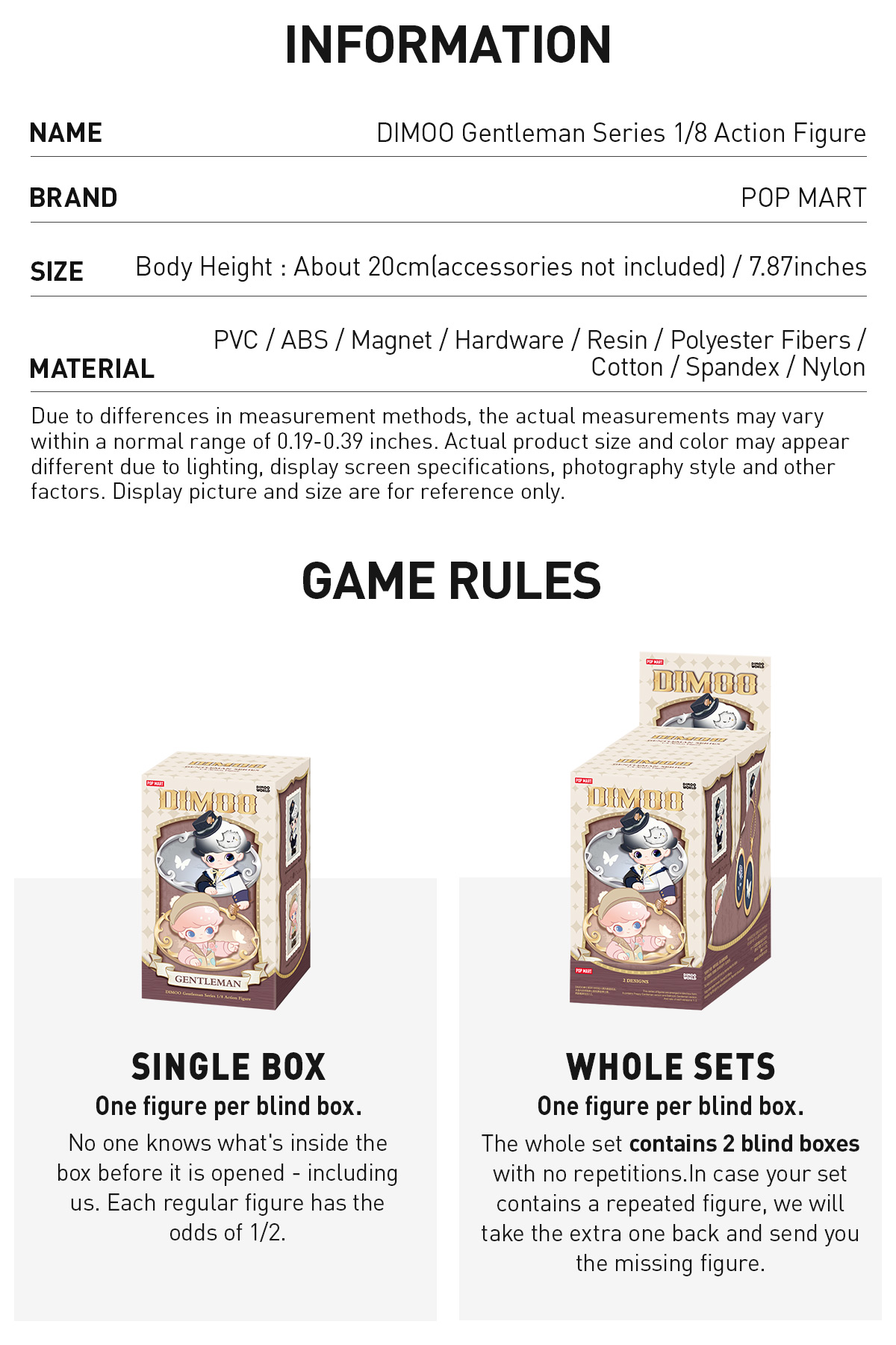 POP NOW:DIMOO Gentleman Series 1/8 Action Figure - POP MART