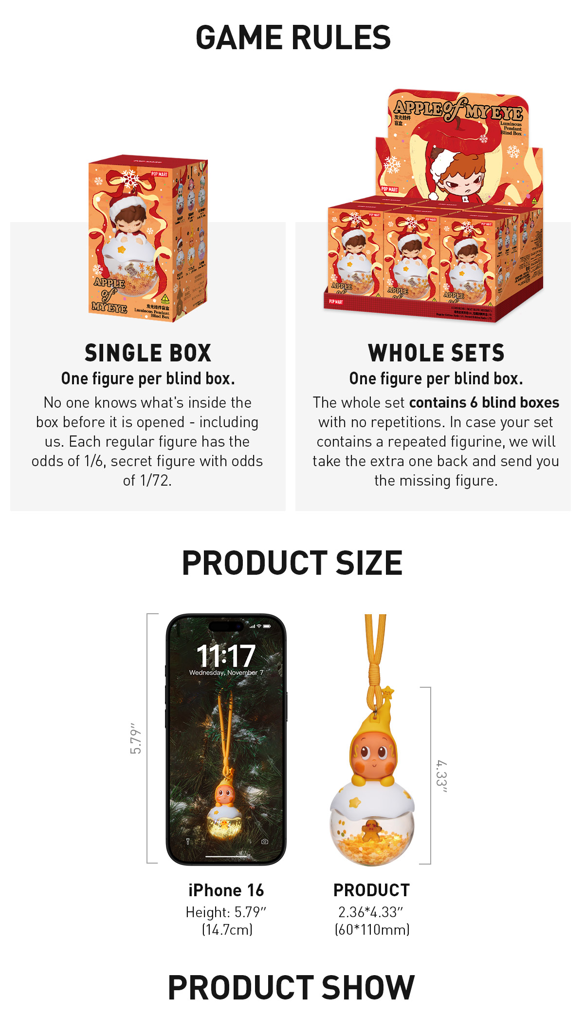 Apple of My Eye Series-Luminous Pendant Blind Box - POP MART