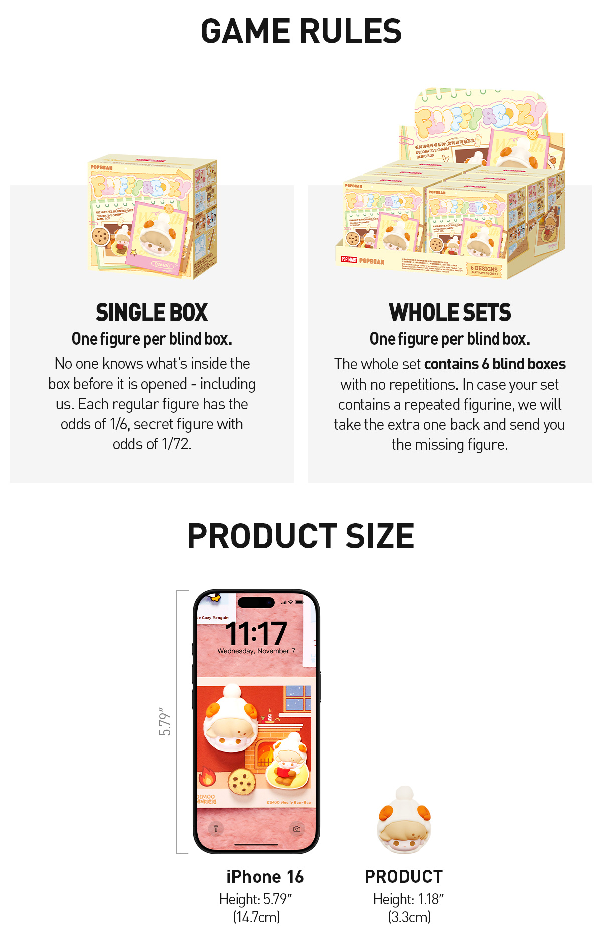 POP NOW:POP BEAN Fluffy & Cozy Series-Decorative Charm Blind Box