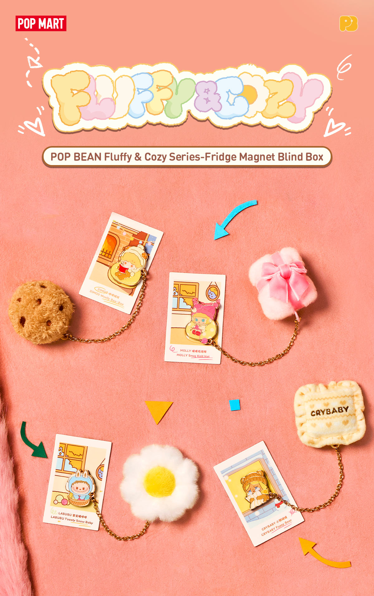 POP BEAN Fluffy & Cozy Series-Fridge Magnet Blind Box