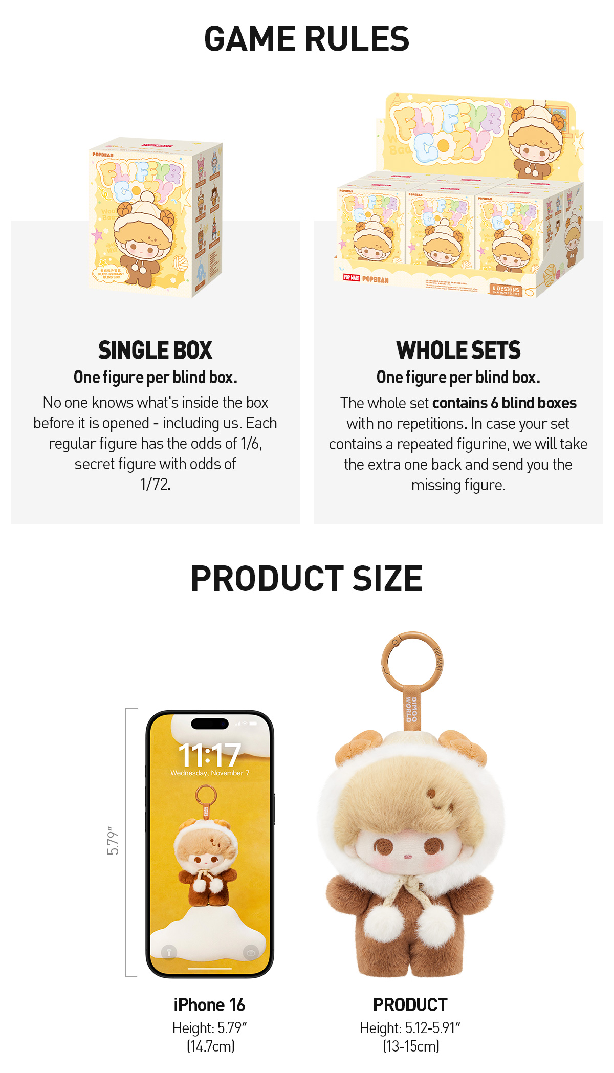 POP NOW:POP BEAN Fluffy & Cozy Series-Plush Pendant Blind Box