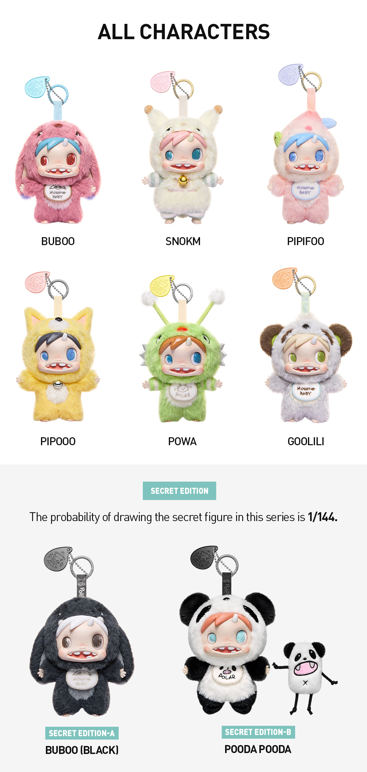 POLAR-Monster Baby Collection Series Plush Pendant Ver.1 - POP