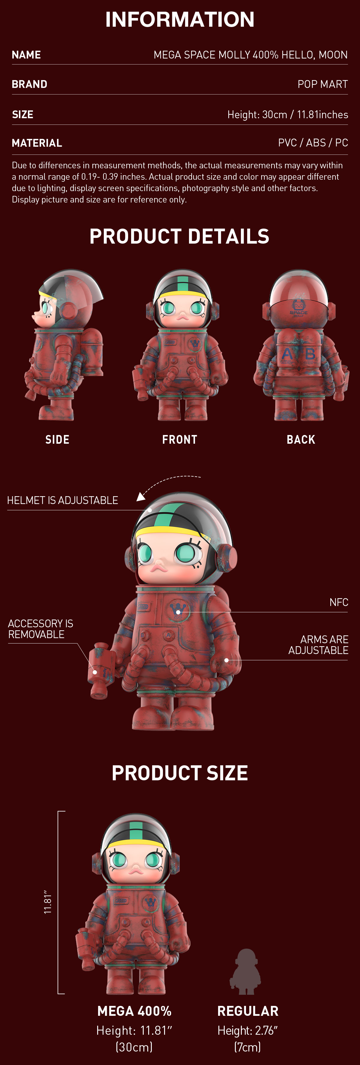 MEGA SPACE MOLLY 400% Hello,Moon - POP MART (United States)