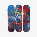 POP MART-MEGA SPACE MOLLY Hello, Moon Limited-edition Skateboard Triptych - Banner 5