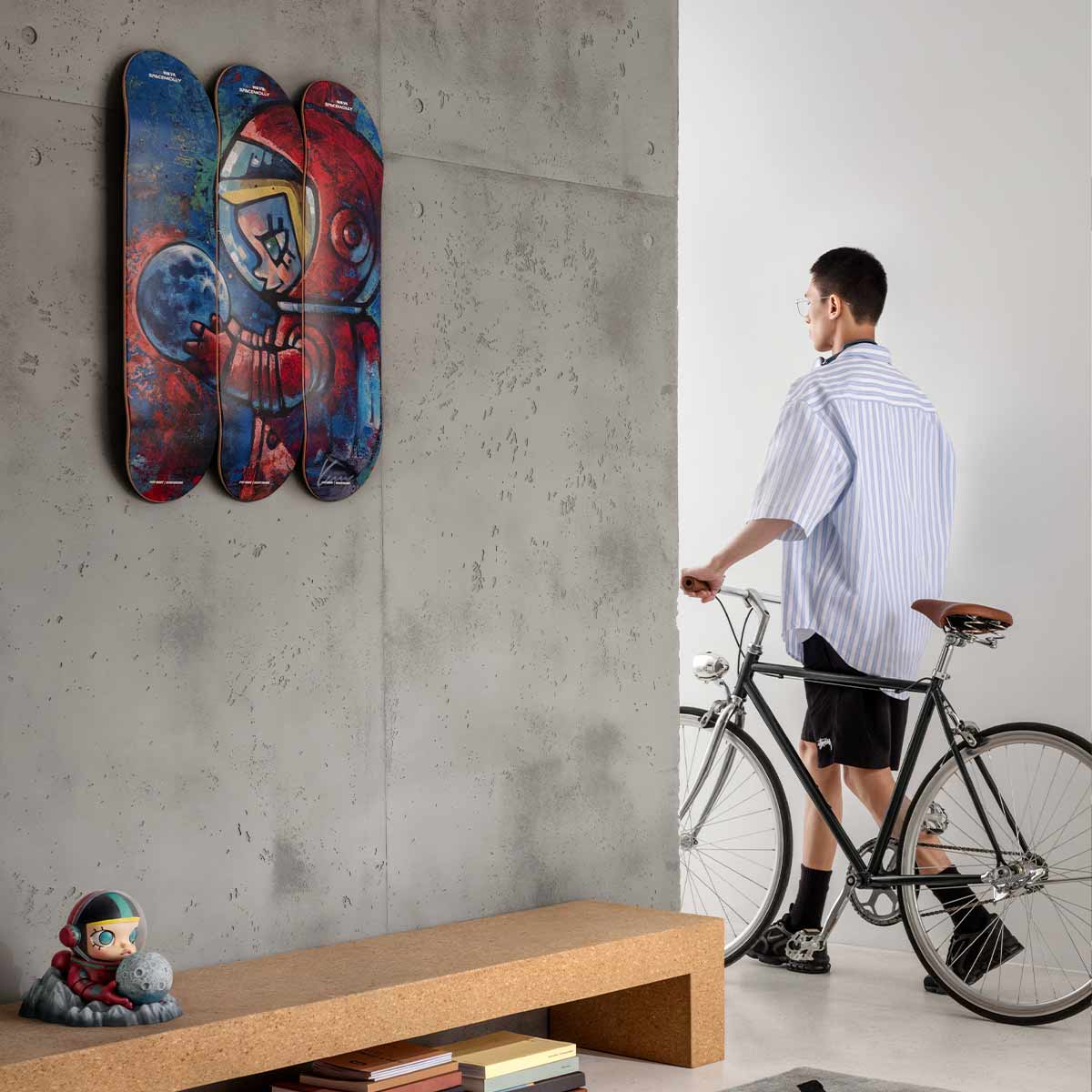 MEGA SPACE MOLLY Hello, Moon Limited-edition Skateboard Triptych
