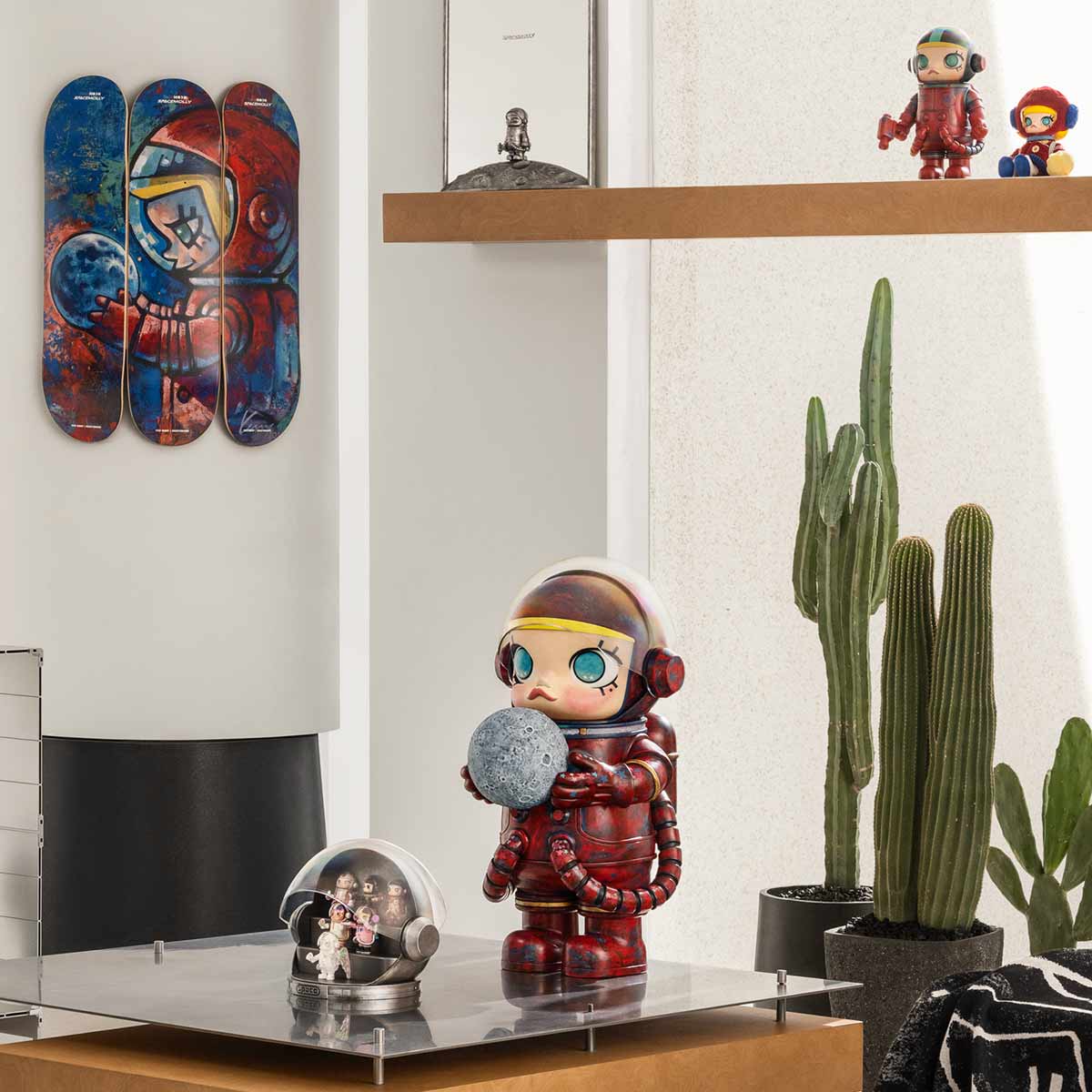 MEGA SPACE MOLLY Hello, Moon Limited-edition Skateboard Triptych