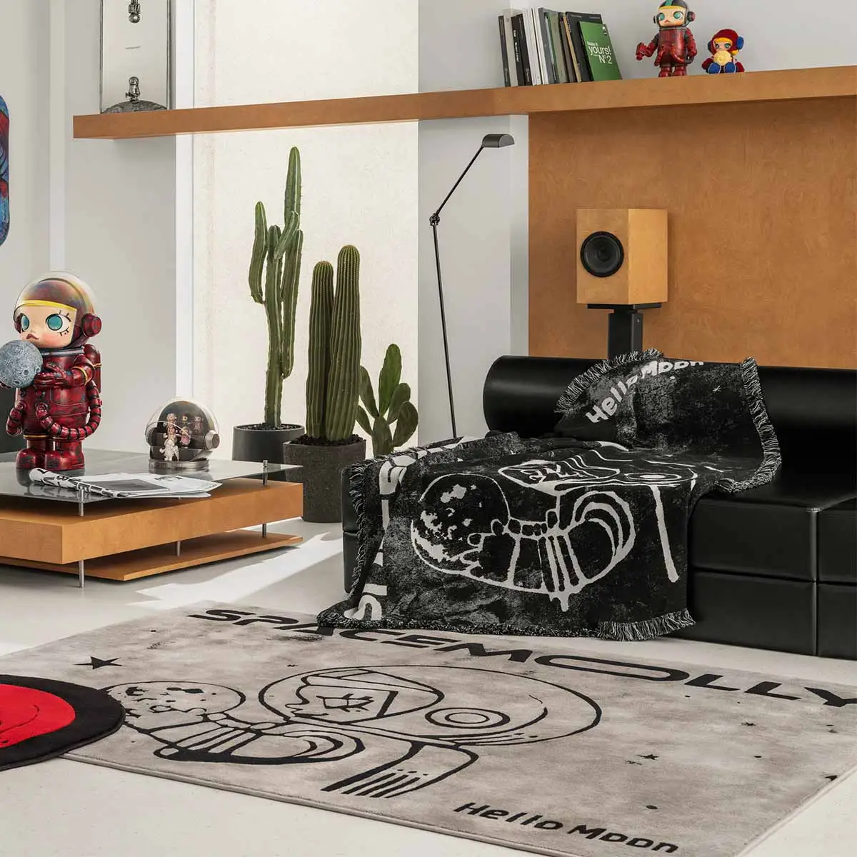 MEGA SPACE MOLLY Hello, Moon Art Rug