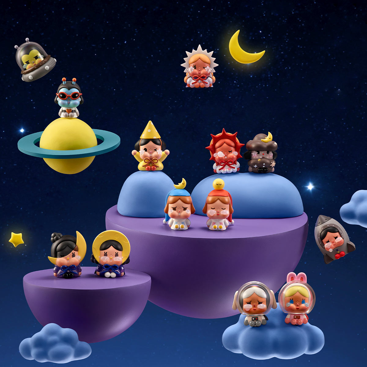 CRYBABY CRYING TO THE MOON-SITTING SERIES FIGURES - POP MART