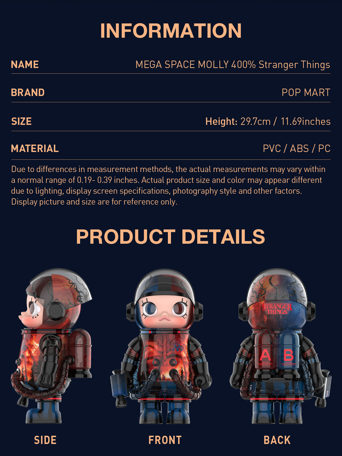MEGA SPACE MOLLY 400% Stranger Things - POP MART (United States)