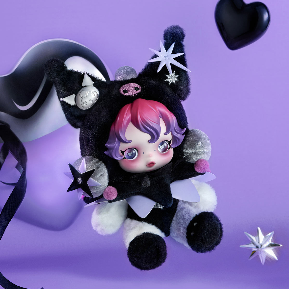 POPMART SKULLPANDA スカルパンダ サンリオ SKULLPANDA × KUROMI Plush - POP MART (United States)