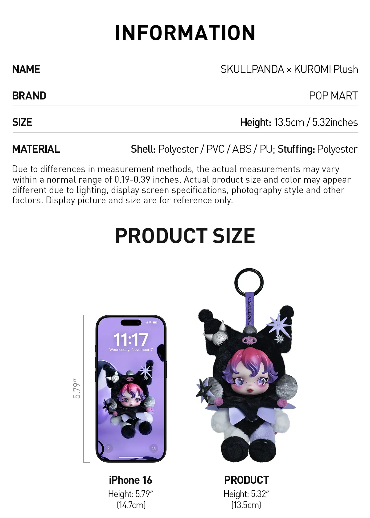 SKULLPANDA × KUROMI Plush 4 format,webp