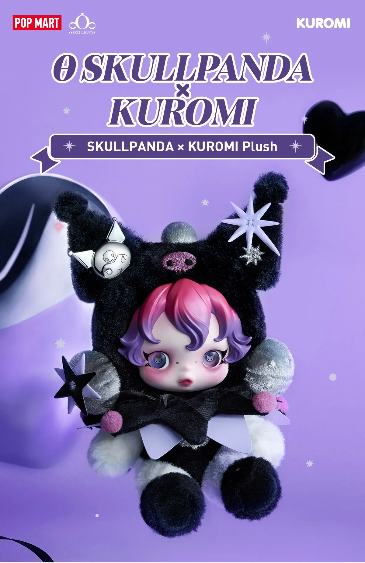SKULLPANDA × KUROMI Plush 3 format,webp