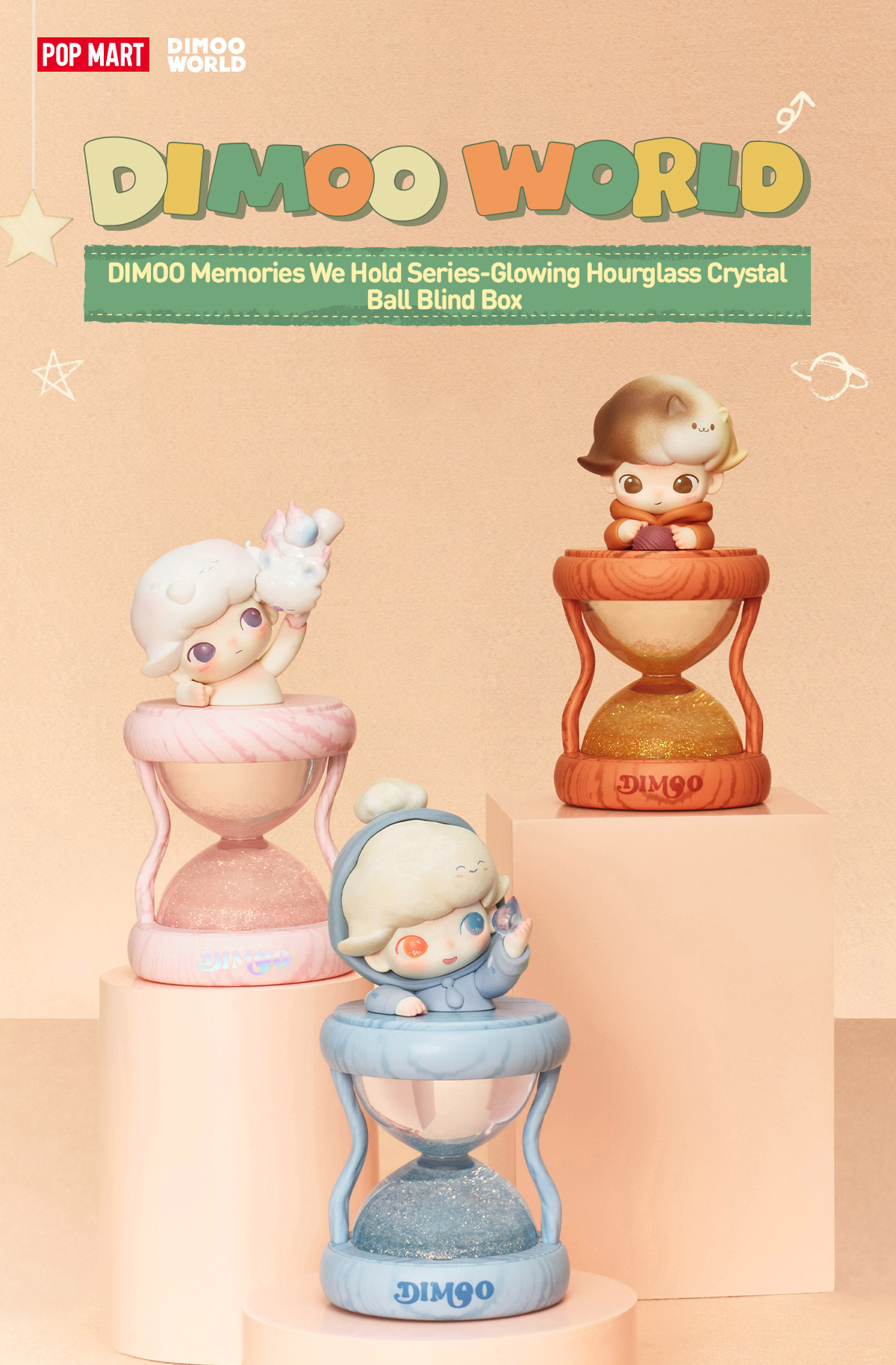 POP NOW:DIMOO Memories We Hold Series-Glowing Hourglass Crystal