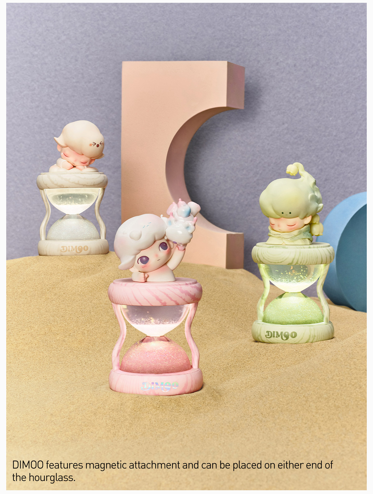 DIMOO　ソフビ　フィギュア　昼ver. POP NOW:DIMOO Memories We Hold Series-Glowing Hourglass Crystal
