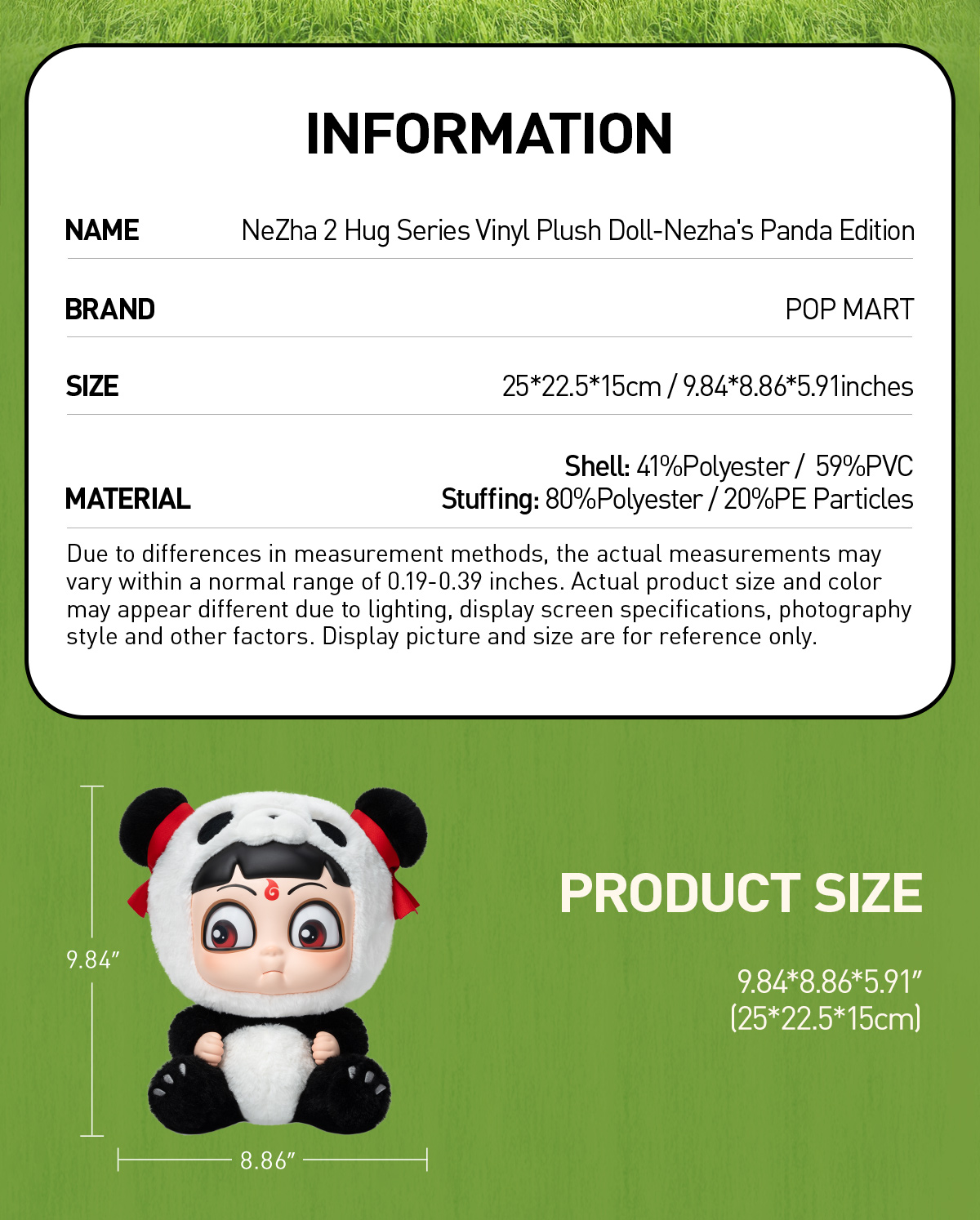 NeZha 2 Hug Series Vinyl Plush Doll-Nezha's Panda Edition - POP