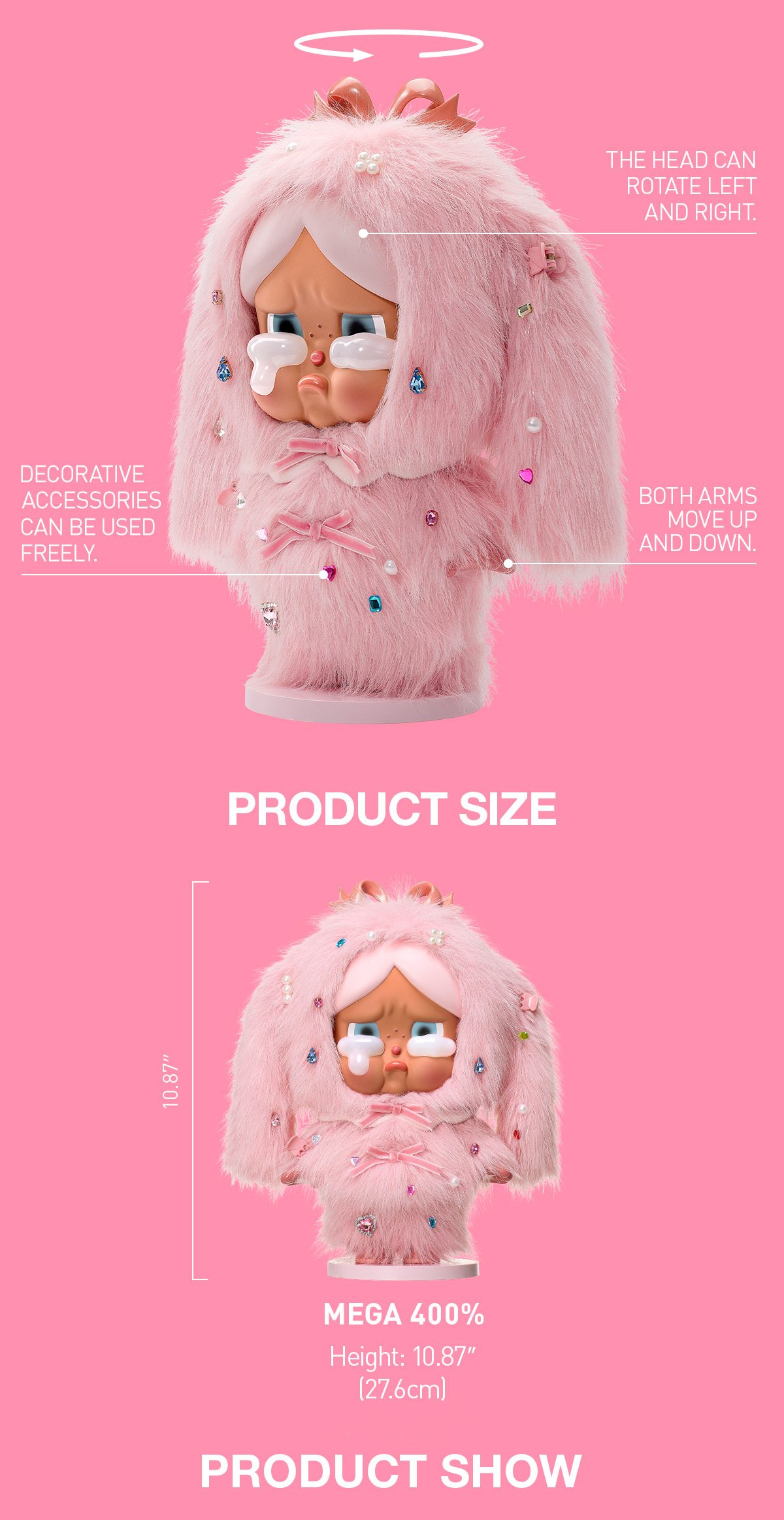 MEGA CRYBABY 400% Crying in Pink - POP MART (United States)