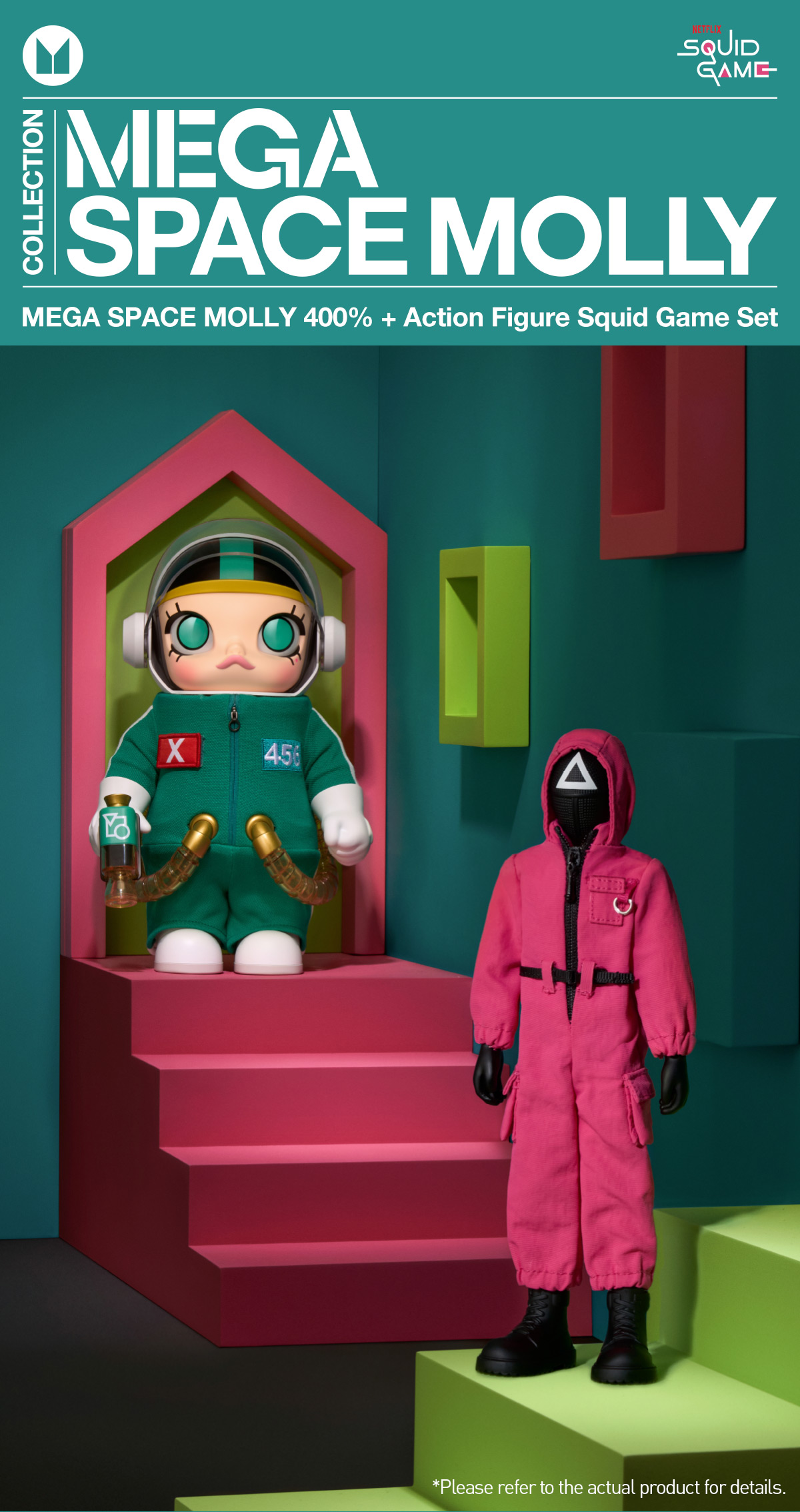 MEGA SPACE MOLLY 400% + Action Figure Squid Game Set - POP MART