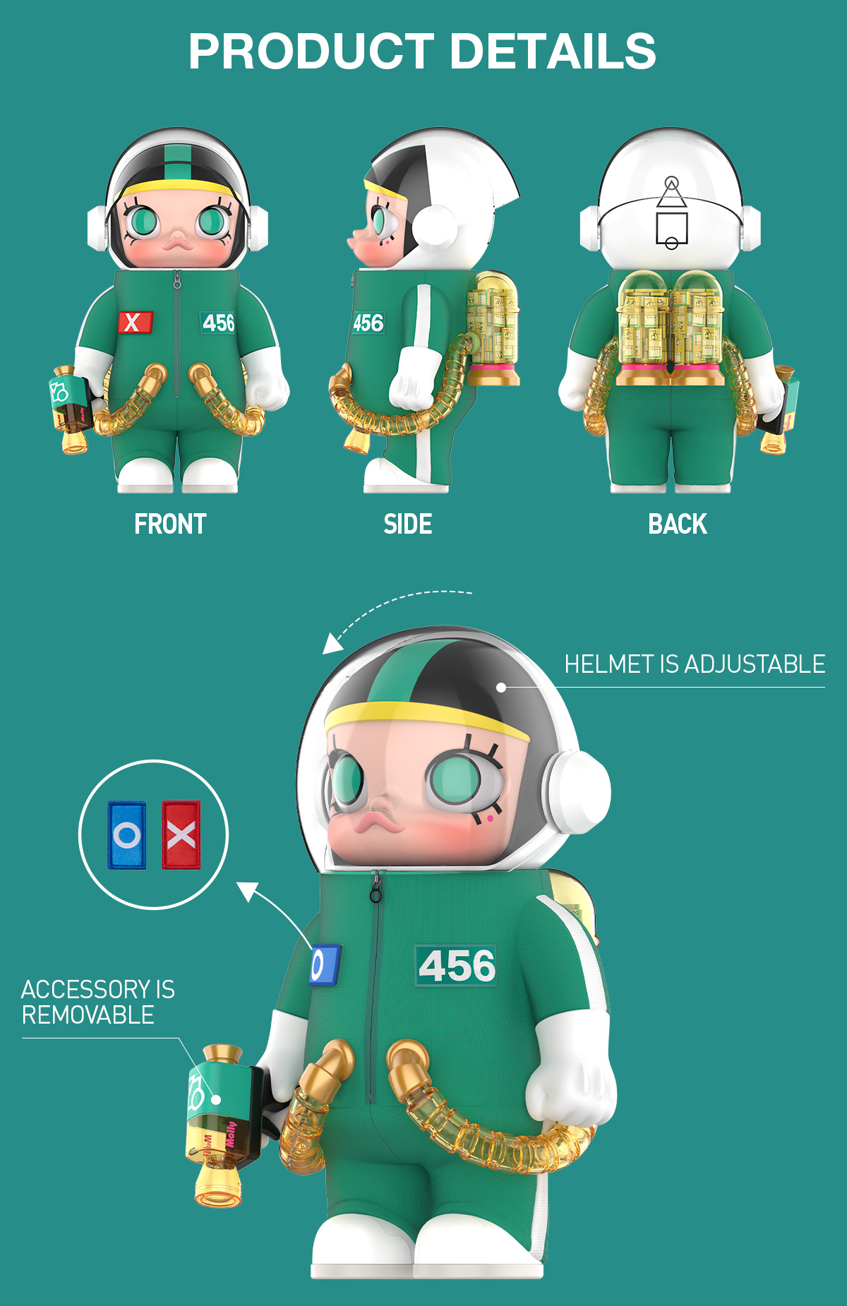 MEGA SPACE MOLLY 400% + Action Figure Squid Game Set - POP MART