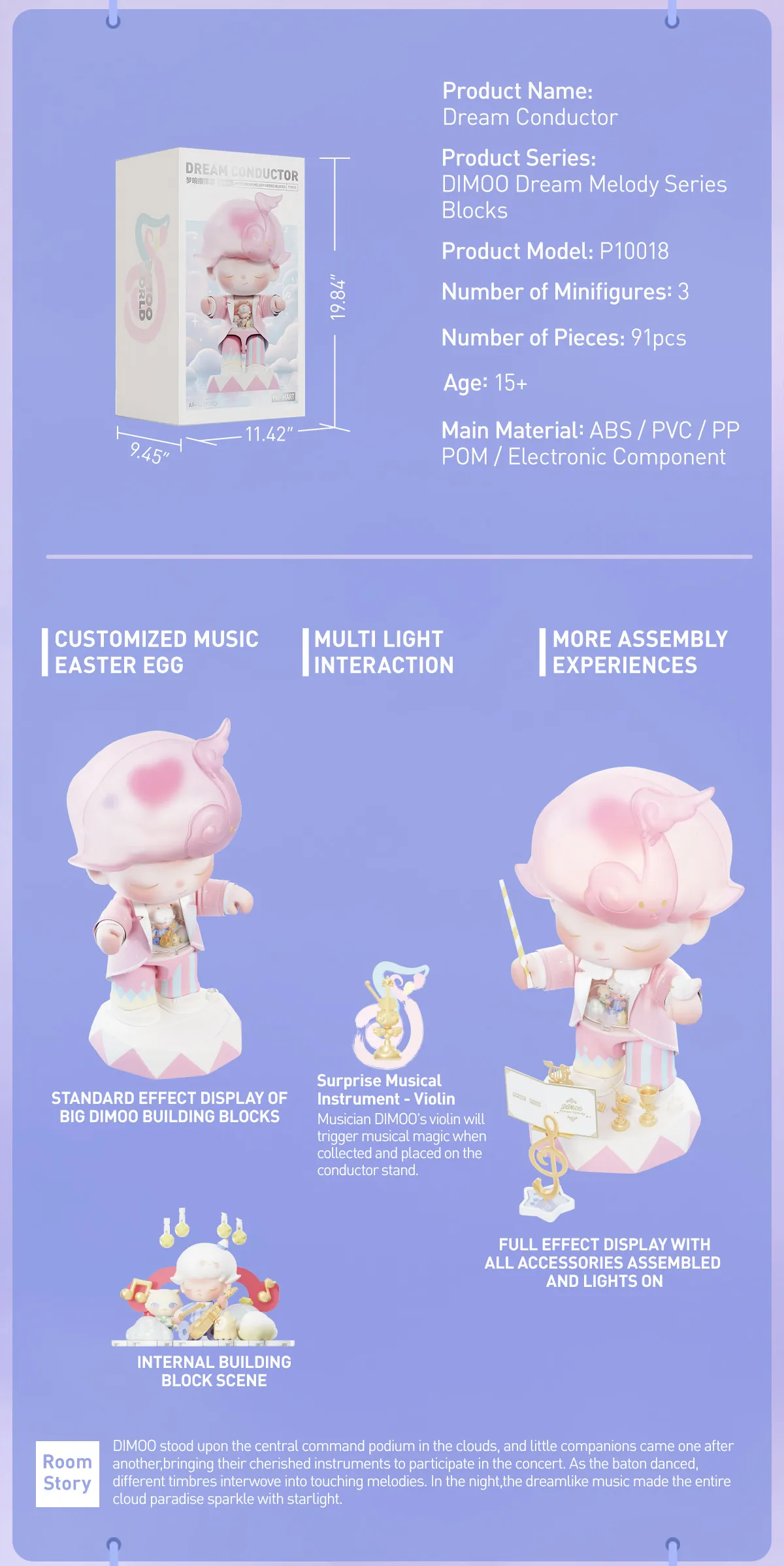 Dimoo 350 DIMOO Dream Melody Series Blocks - POP MART (United States)