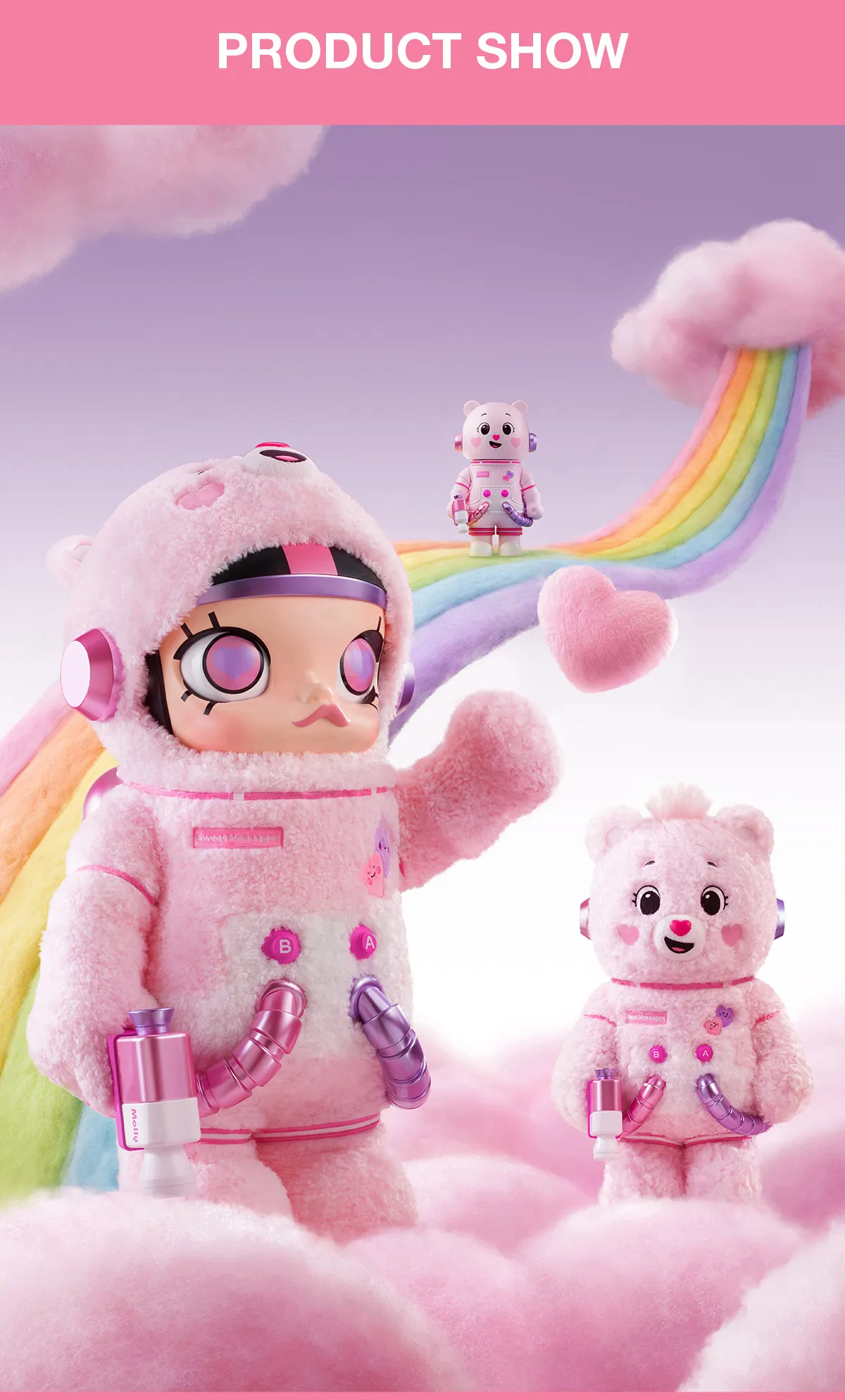 その他 MEGA SPACE MOLLY Sweet Messages bear MEGA SPACE MOLLY 400%+100% Sweet Messages Bear - POP MART (United