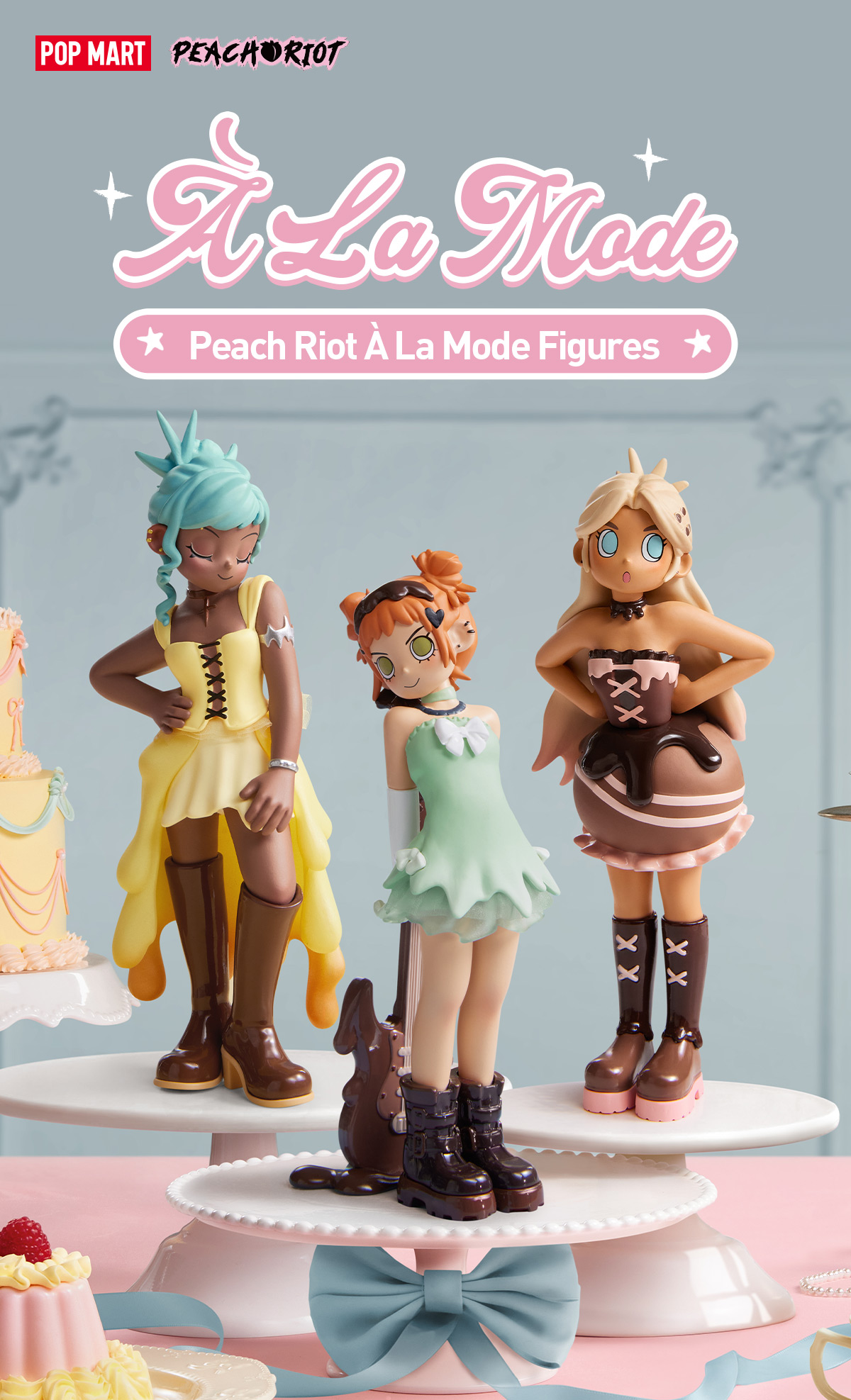 POP MART Peach Riot à La Mode フィギュア Peach Riot à la mode Figures - POP MART (United States)