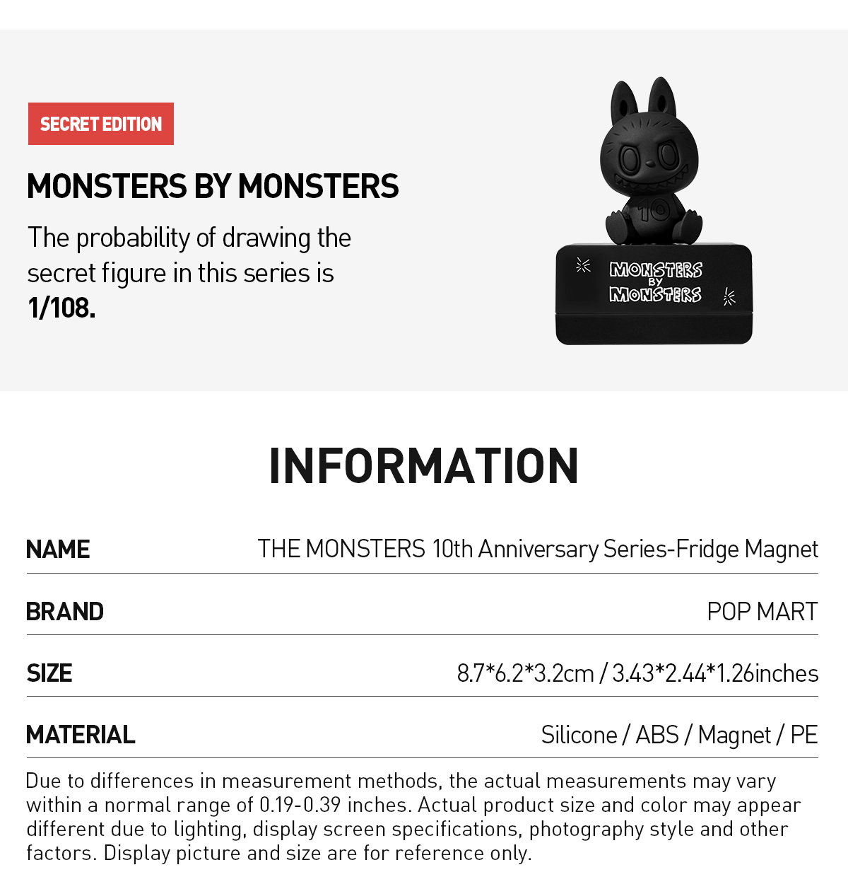 THE MONSTERS 10th Anniversary Series-Fridge Magnet - POP MART