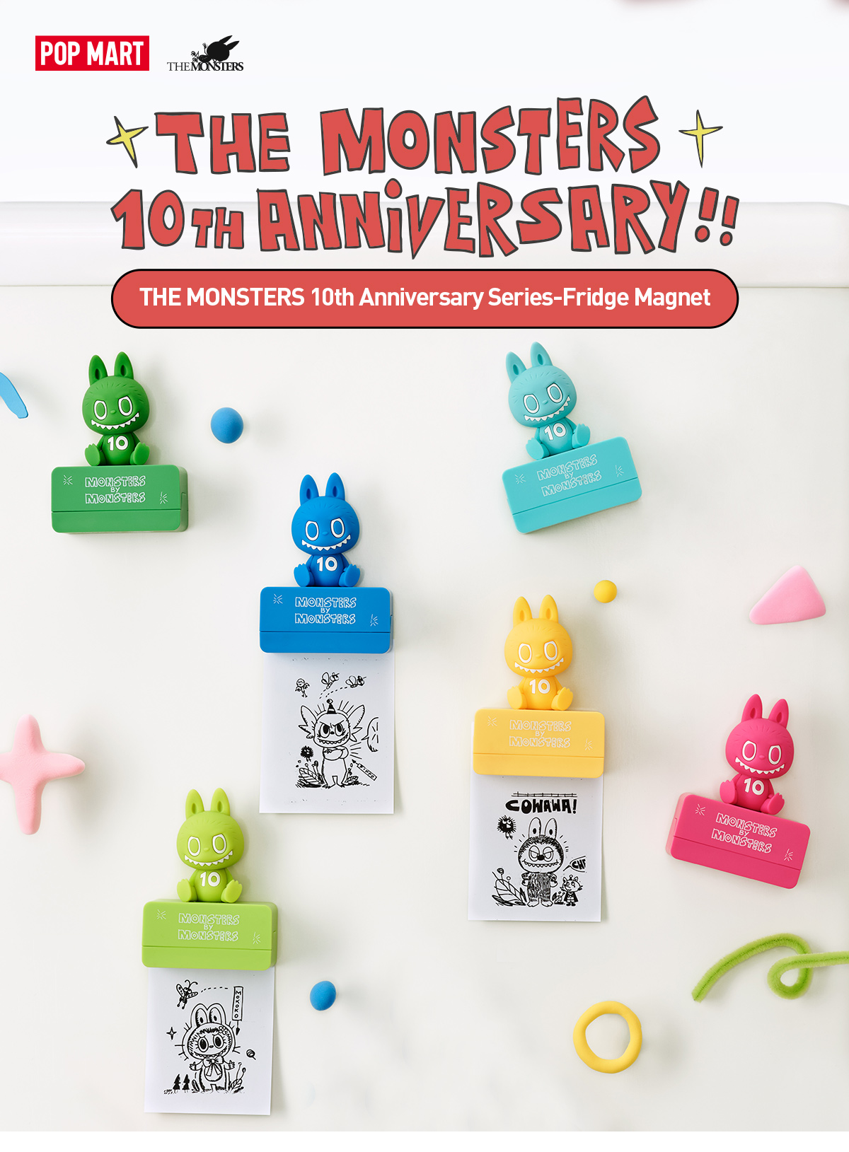 THE MONSTERS 10th Anniversary Series Fridge Magnet - POP MART