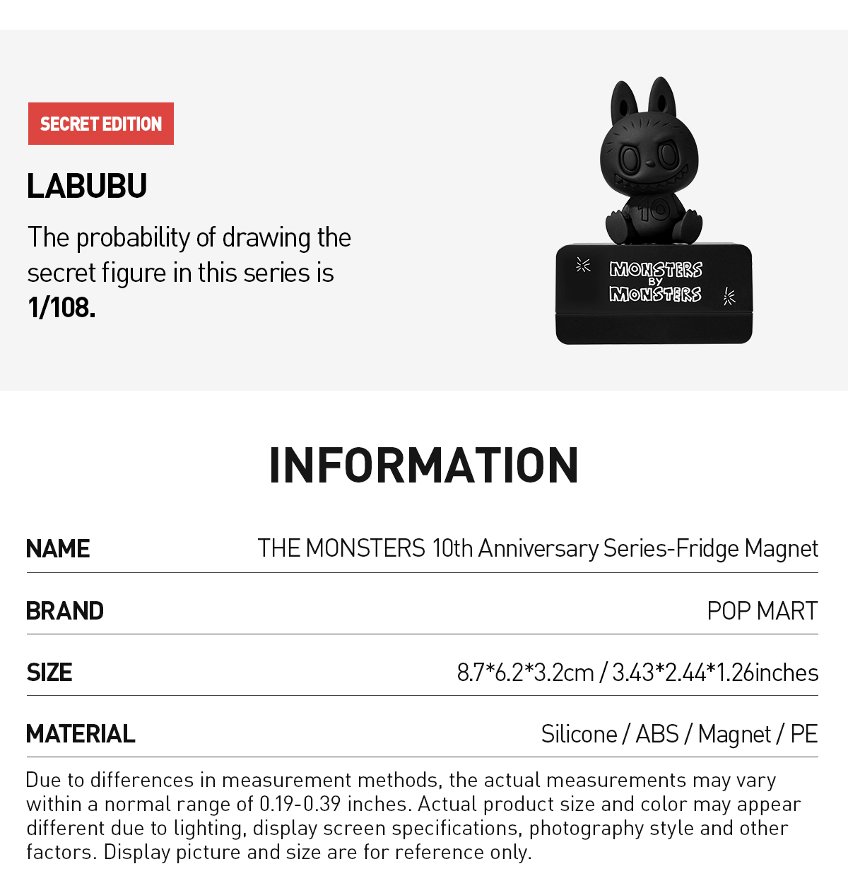 POP NOW:THE MONSTERS 10th Anniversary Series Fridge Magnet - POP