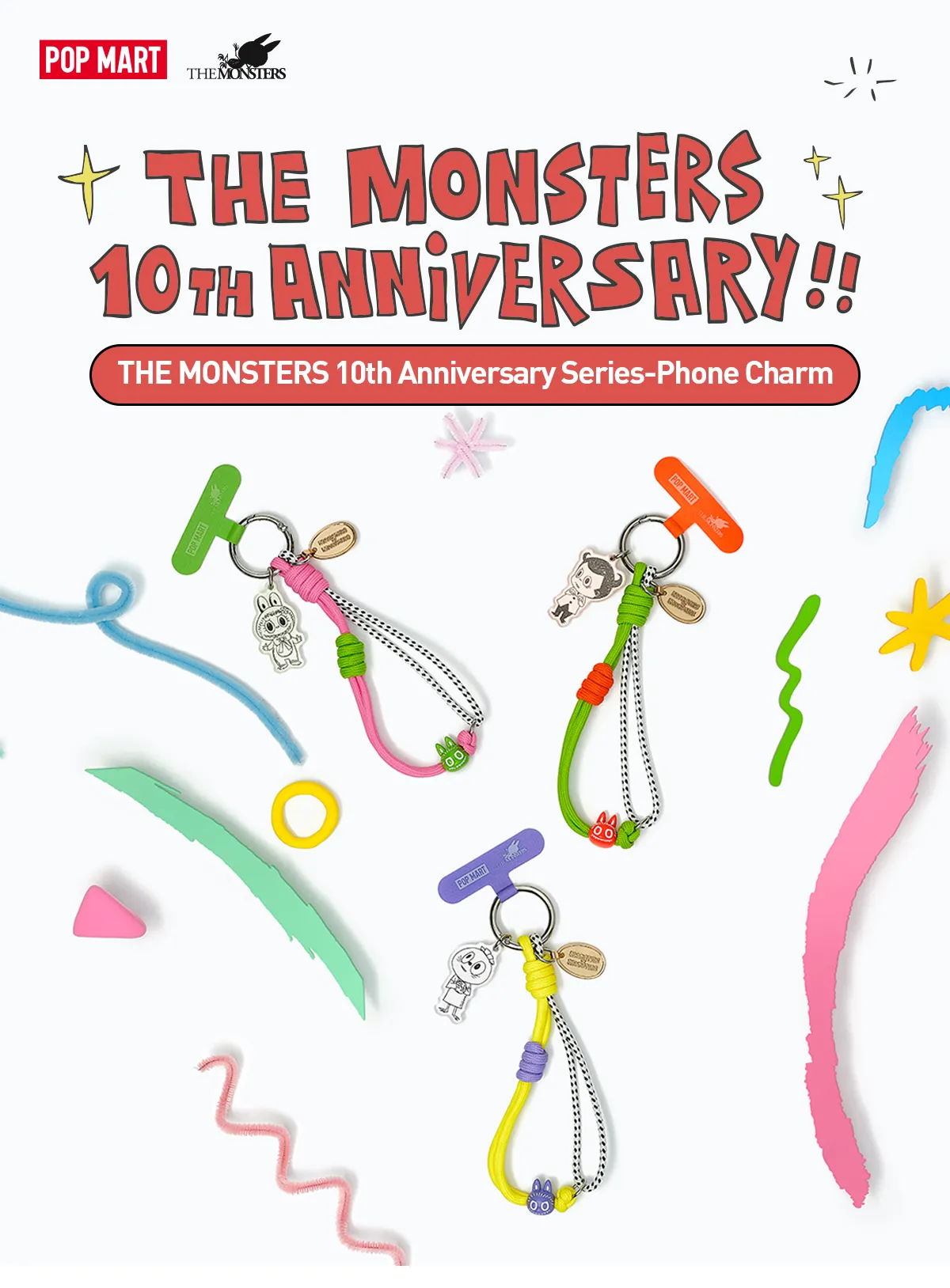POP NOW:THE MONSTERS 10th Anniversary Series Phone Charm - POP 