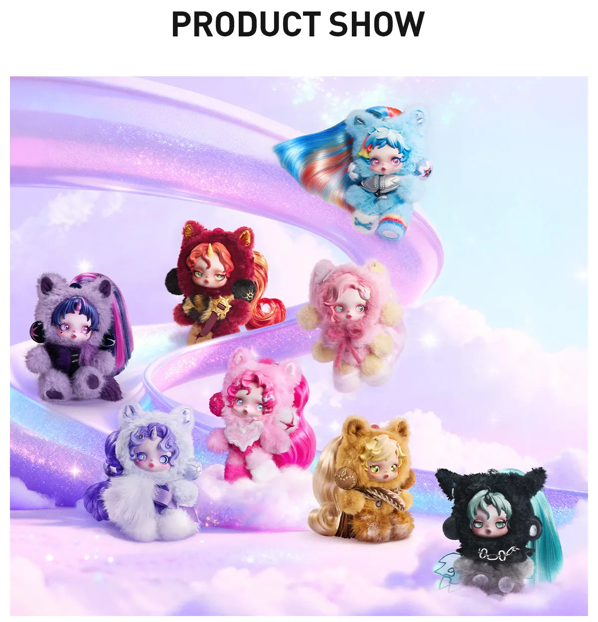 POP NOW:SKULLPANDA × My Little Pony Series Plush Doll Pendant 