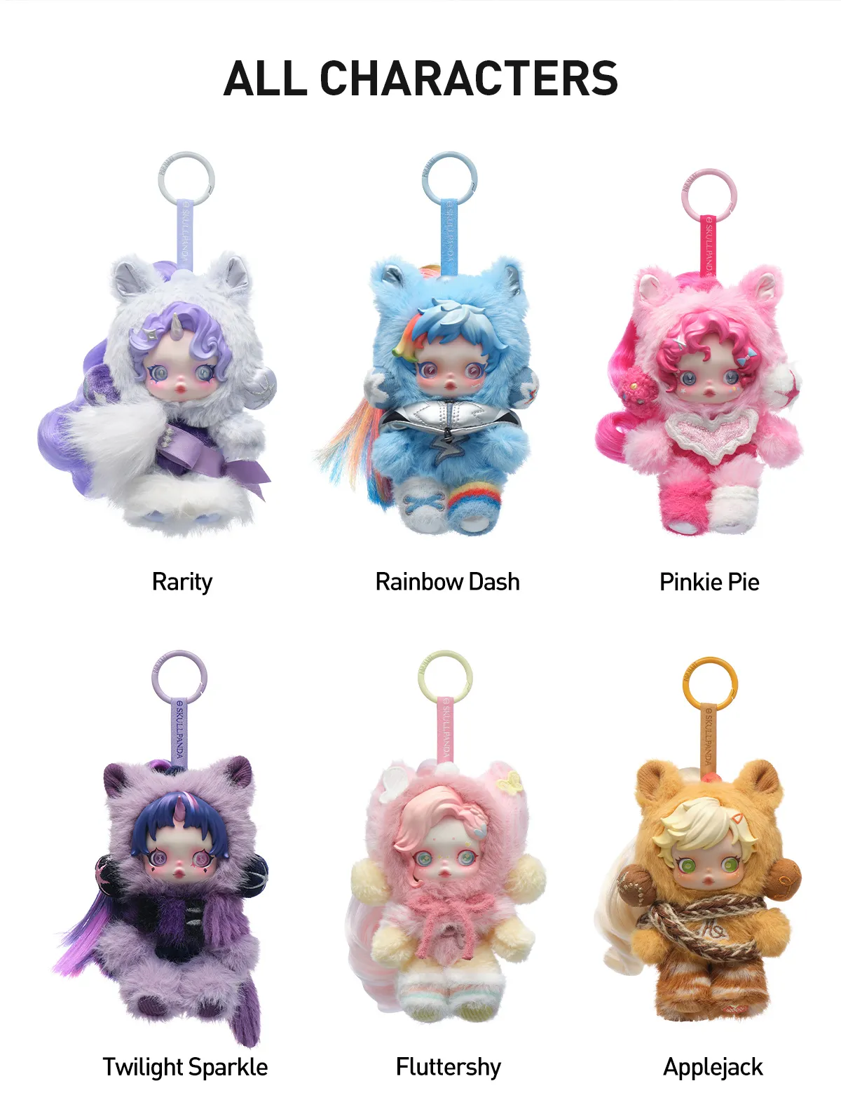 POP NOW:SKULLPANDA × My Little Pony Series Plush Doll Pendant 
