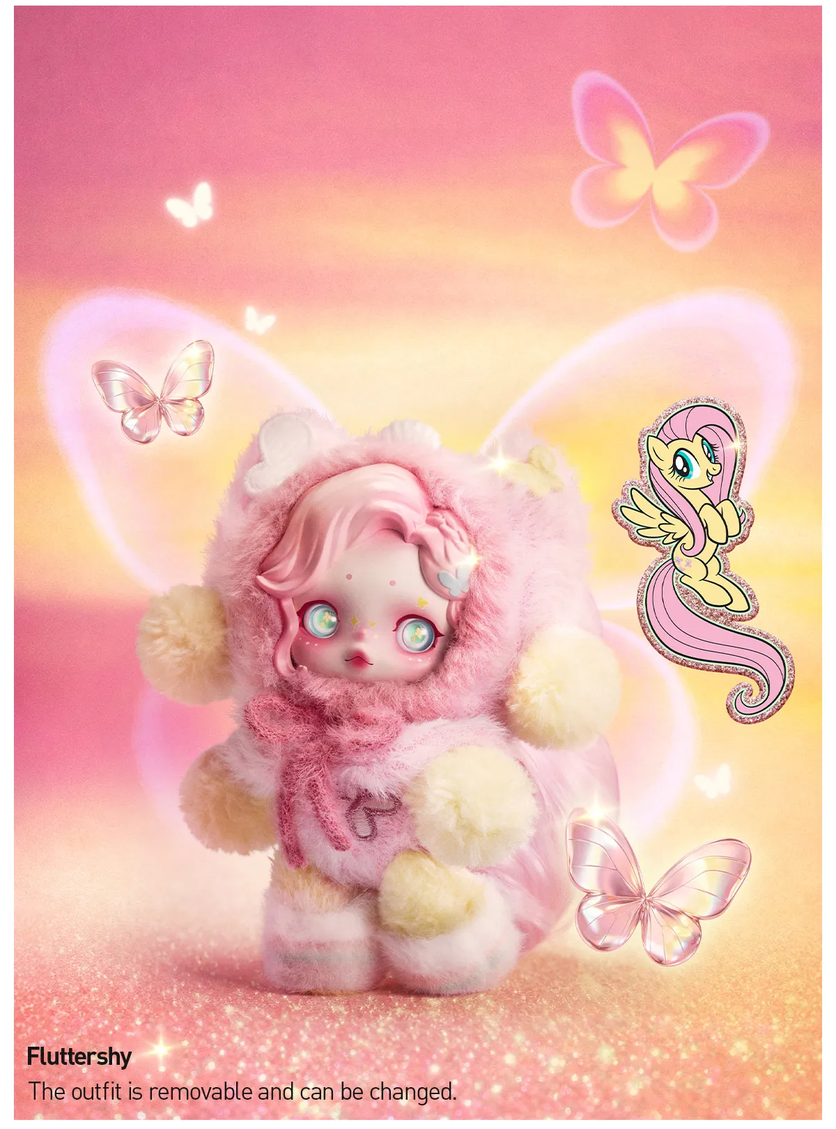 POP NOW:SKULLPANDA × My Little Pony Series Plush Doll Pendant 