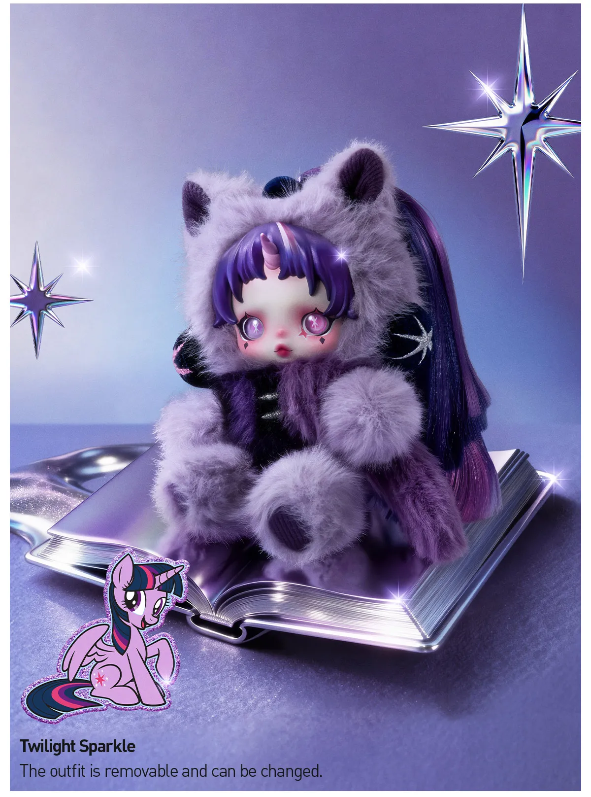 POP NOW:SKULLPANDA × My Little Pony Series Plush Doll Pendant 