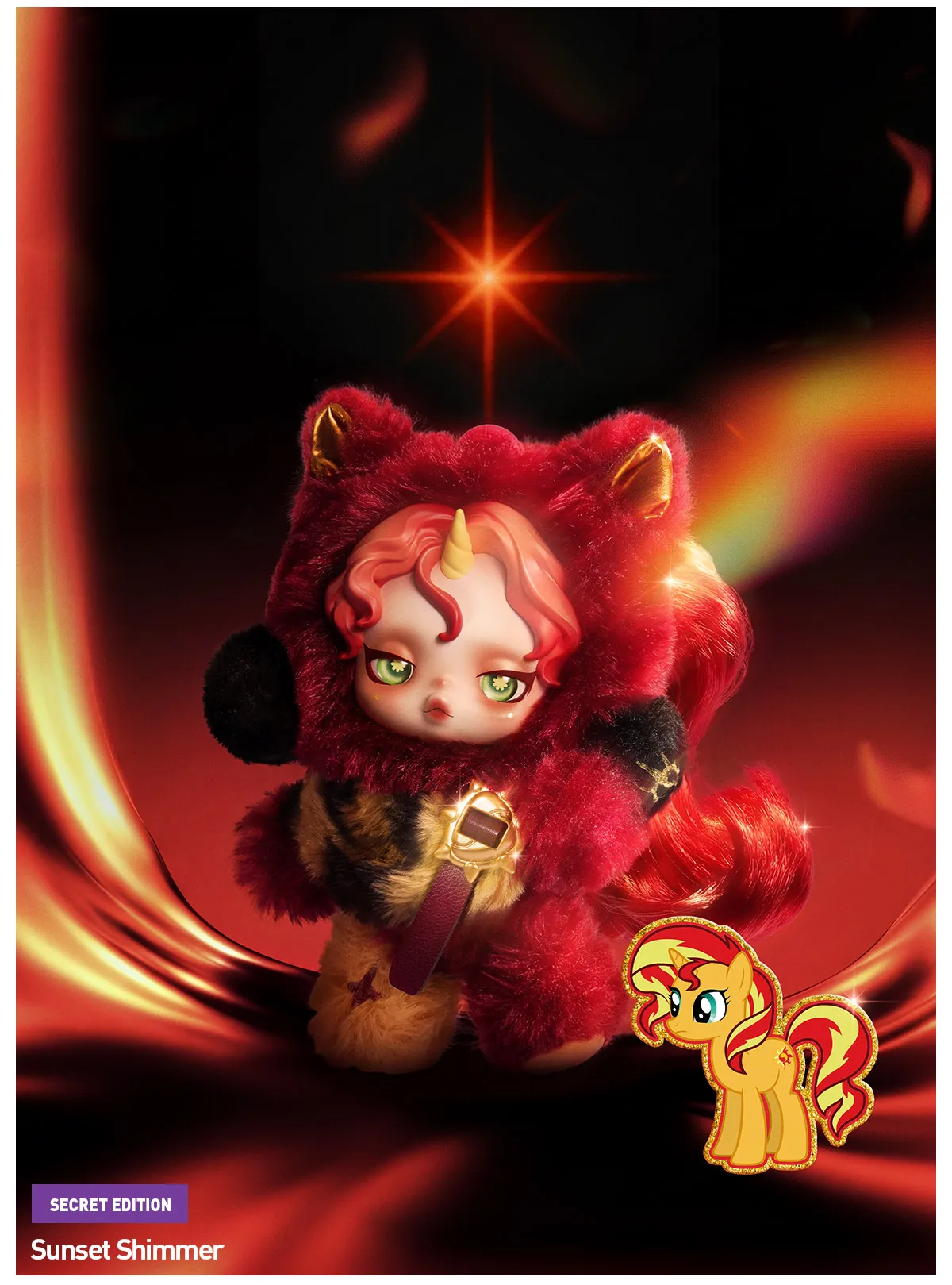 POP NOW:SKULLPANDA × My Little Pony Series Plush Doll Pendant 