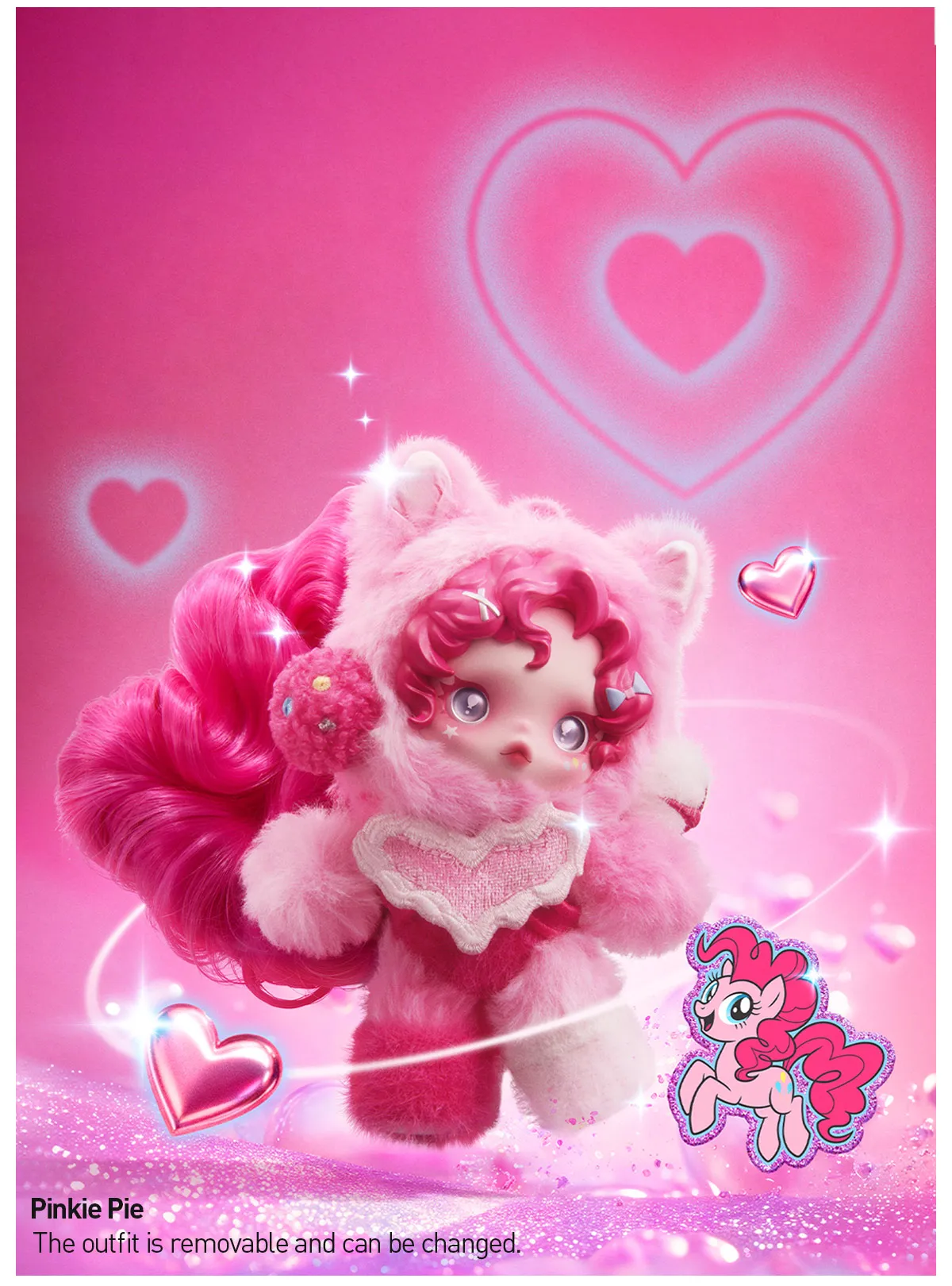 POP NOW:SKULLPANDA × My Little Pony Series Plush Doll Pendant 