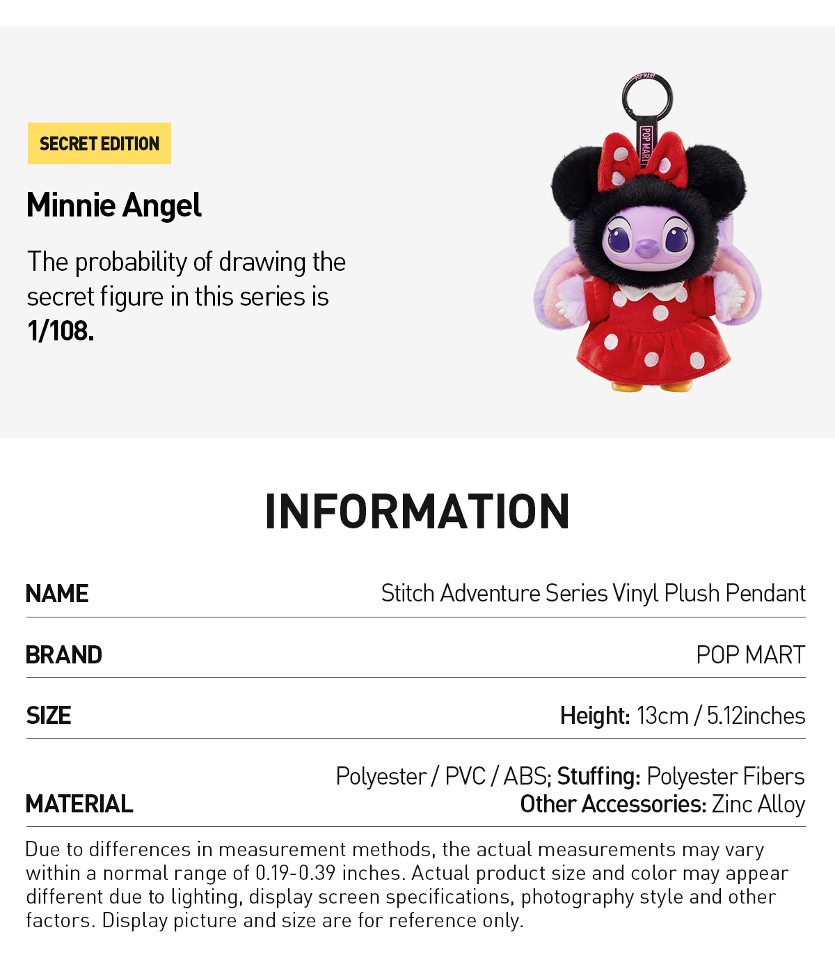 Stitch Adventure Series Vinyl Plush Pendant|POP MART US Official