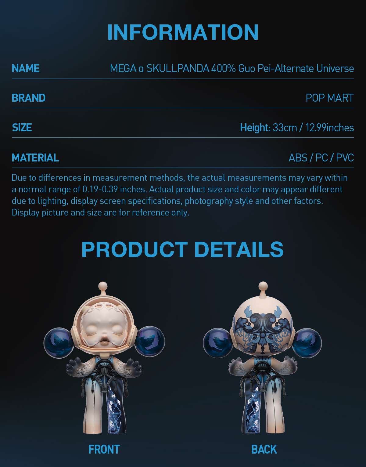 POP MART MEGA α SKULLPANDA 400% Guo Pei MEGA α SKULLPANDA 400% Guo Pei-Alternate Universe - POP MART