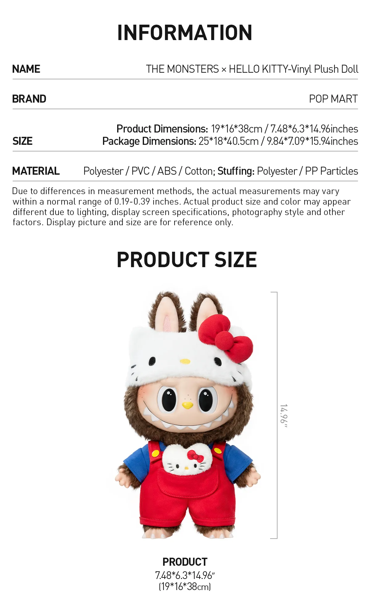THE MONSTERS × HELLO KITTY - Vinyl Plush Doll - POP MART (United