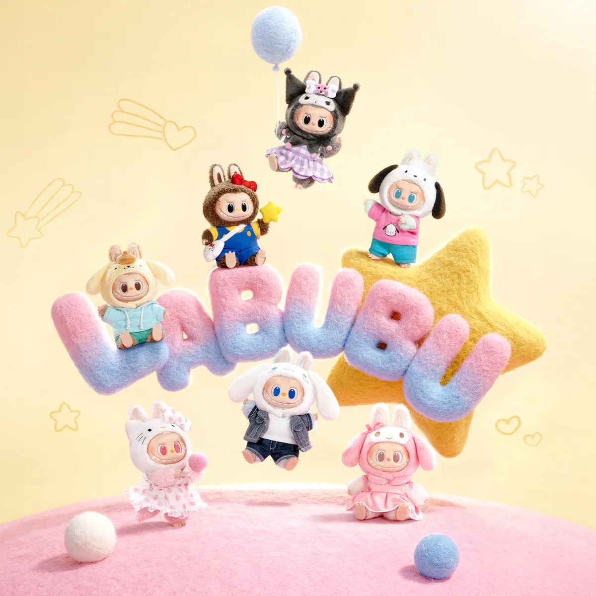 POP MART サンリオキャラクターズ ぬいぐるみ THE MONSTERS × Sanrio Characters Series-Vinyl Plush Pendant Blind