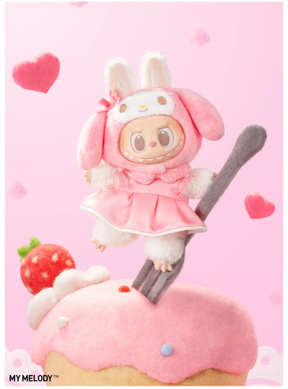 🩷PRE ORDER🩷 THE MONSTERS x HELLO KITTY Labubu Vinyl Plush  Pop Mart THE MONSTERS x Hello Kitty Series - My Melody - Preorder display picture 1